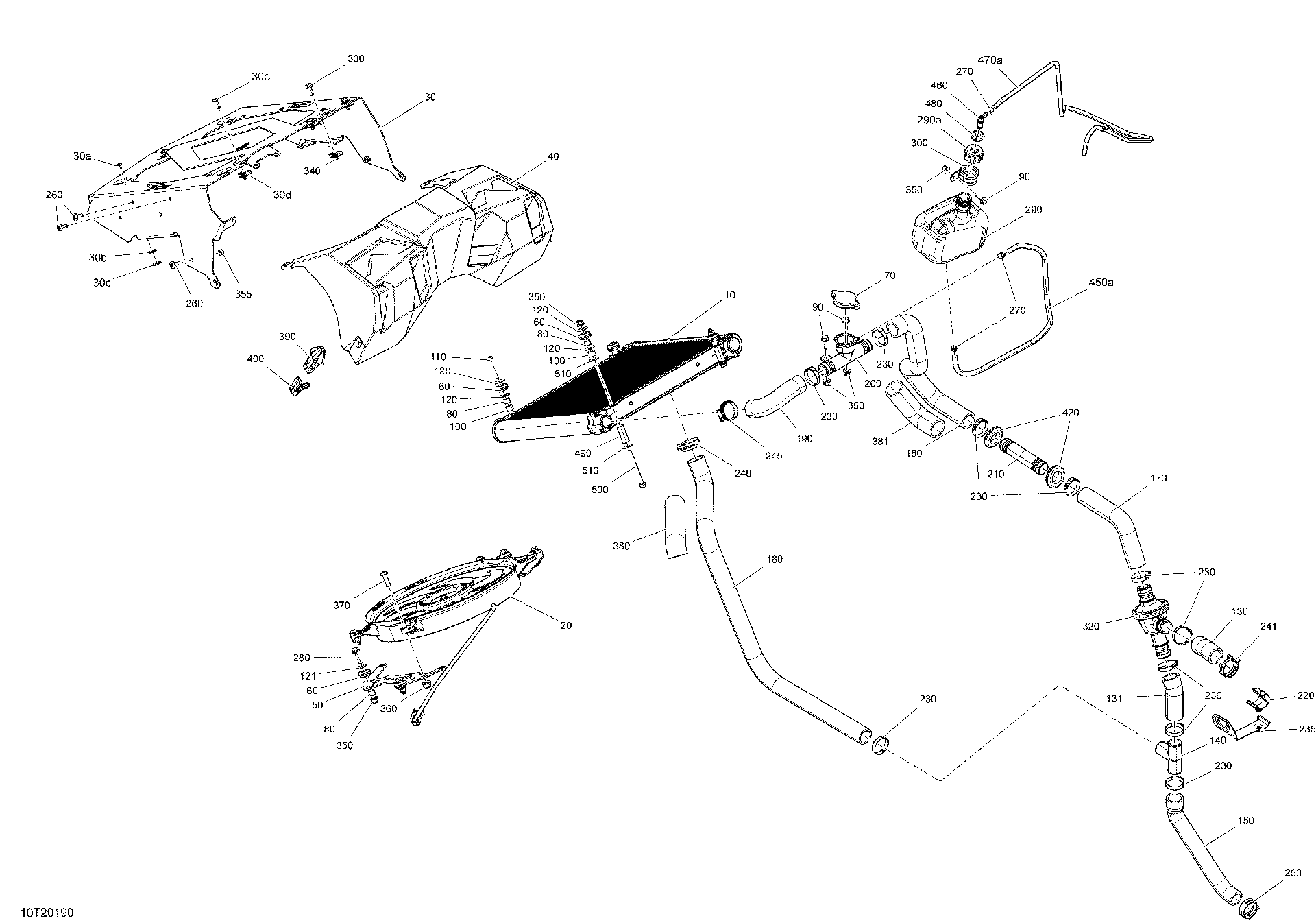 An Image of a Genuine Can-Am Parts Schematic Diagram showing the schematic - COOLING - SYSTEM