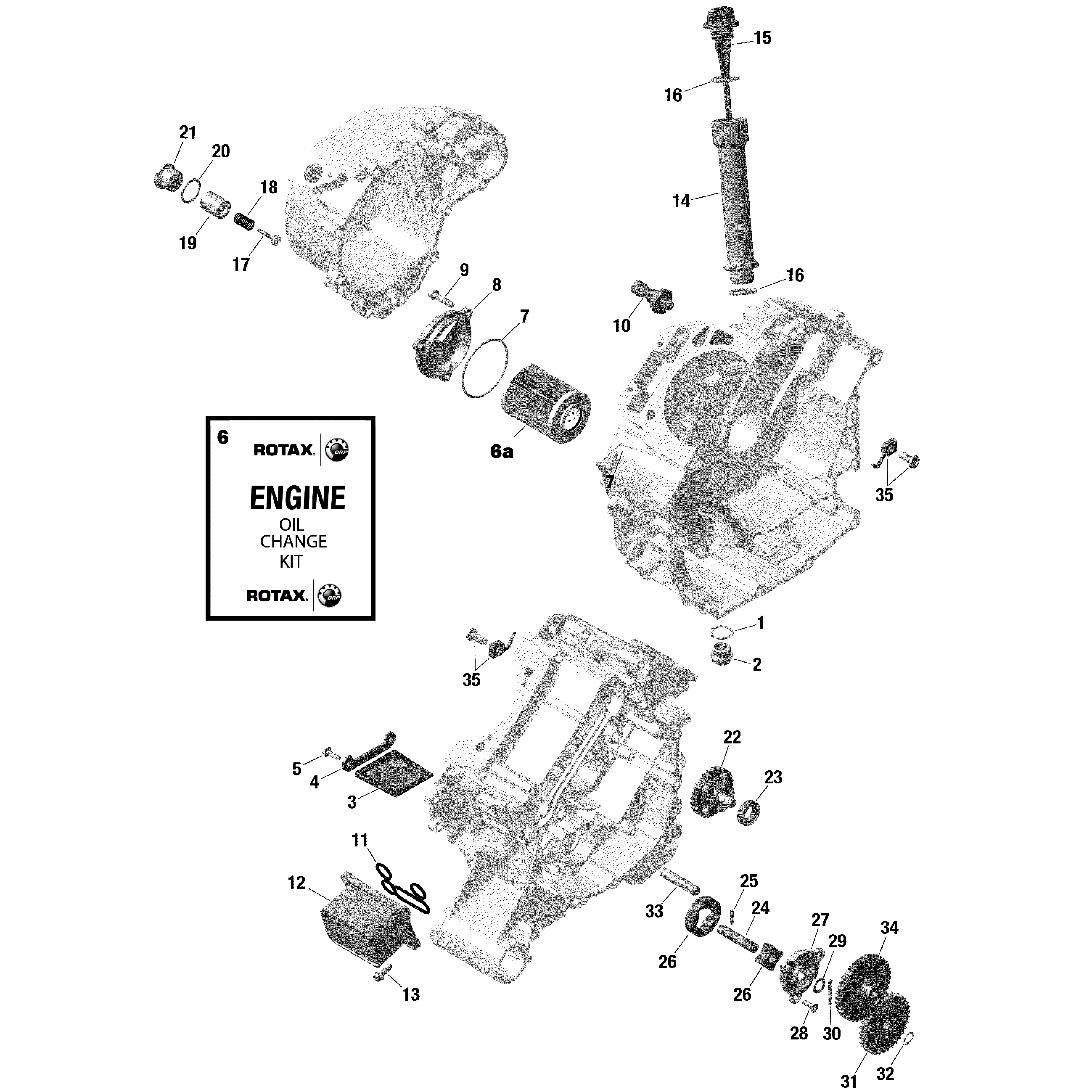An Image of a Genuine Can-Am Parts Schematic Diagram showing the schematic - ENGINE - LUBRICATION - HD10