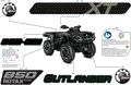BODY - FEATURE DECALS - 2025 CAN AM OUTLANDER 850 4X4 XT - PLATINUM SILVER SATIN