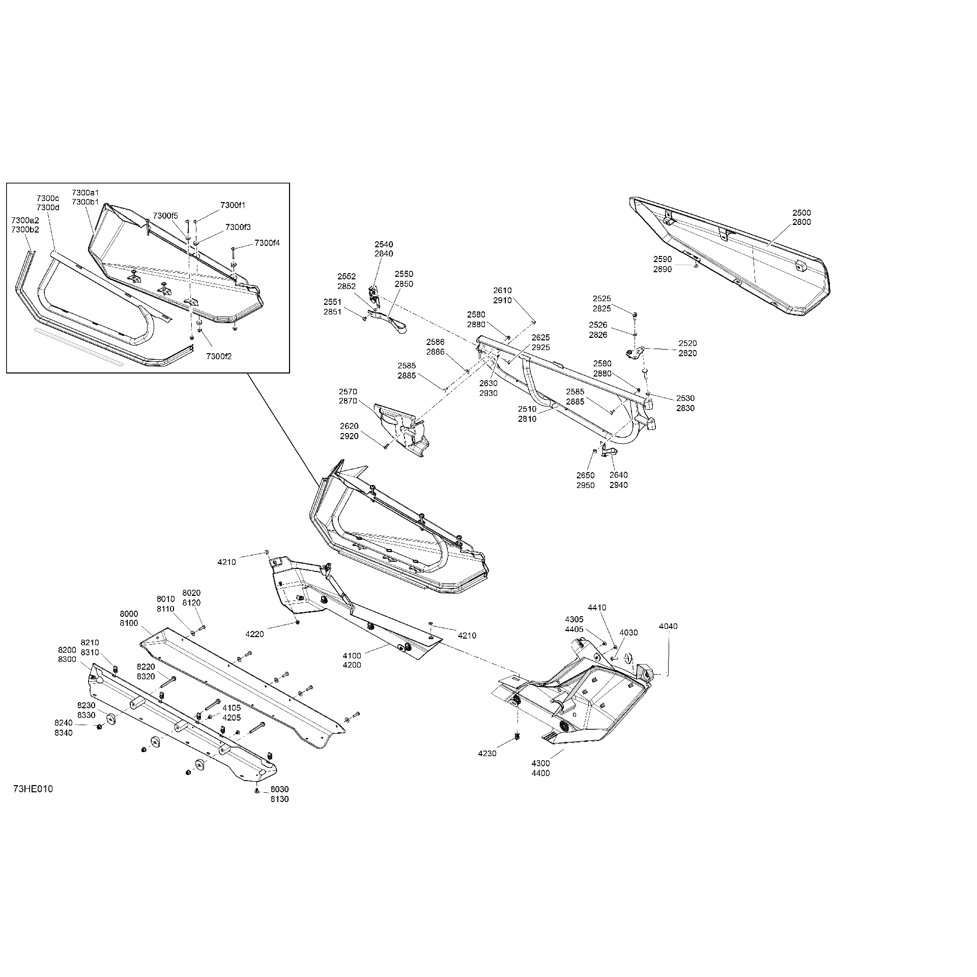 An Image of a Genuine Can-Am Parts Schematic Diagram showing the schematic - BODY - DOORS