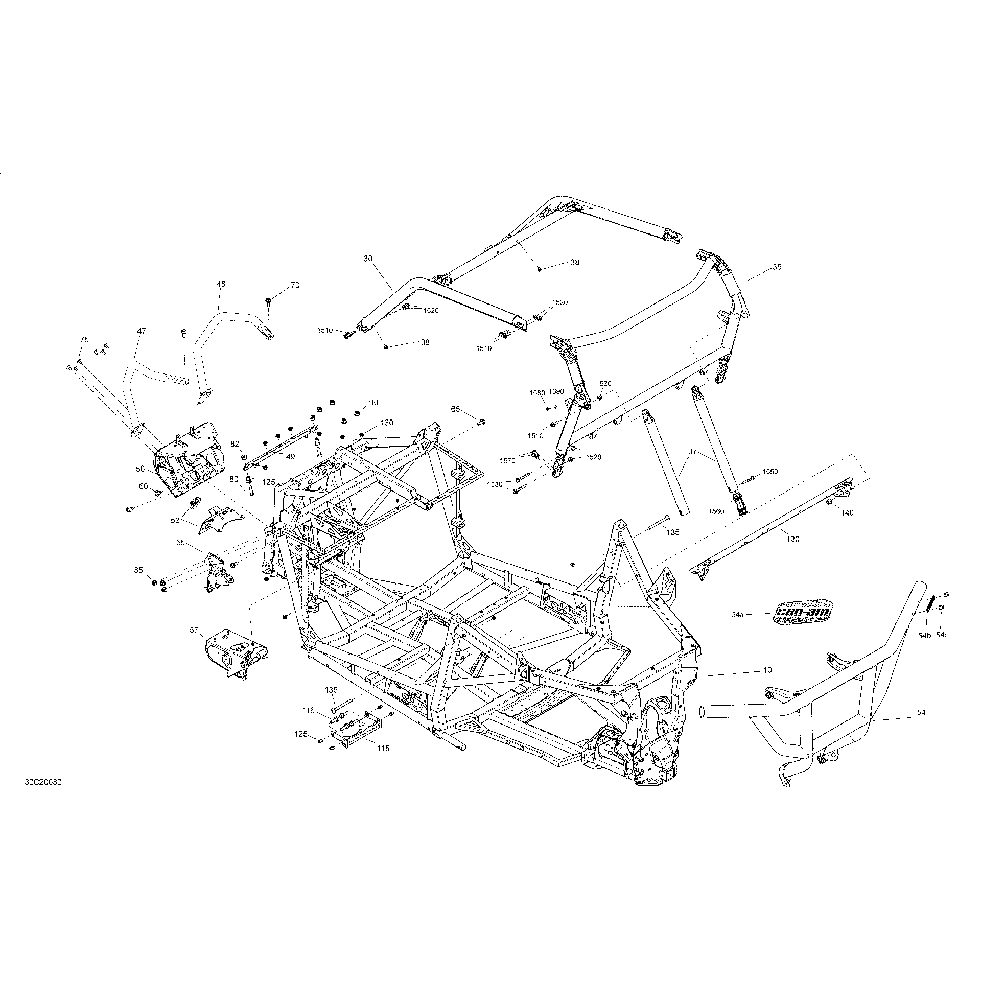 An Image of a Genuine Can-Am Parts Schematic Diagram showing the schematic - FRAME