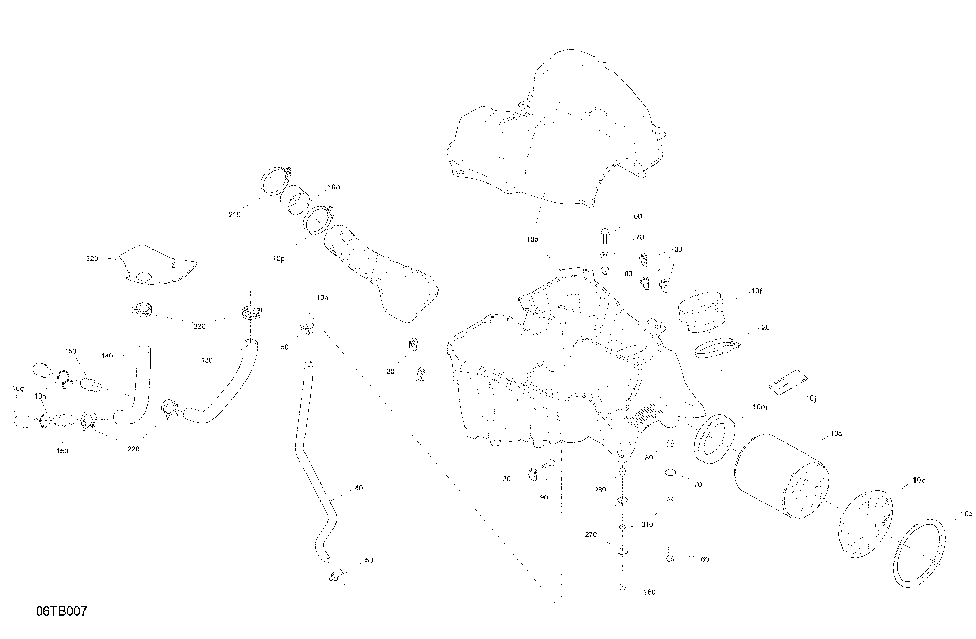 An Image of a Genuine Can-Am Parts Schematic Diagram showing the schematic - ENGINE - AIR INTAKE