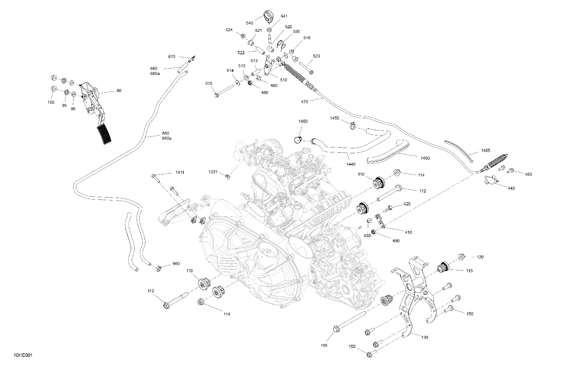 An Image of a Genuine Can-Am Parts Schematic Diagram showing the schematic - ENGINE - SYSTEM