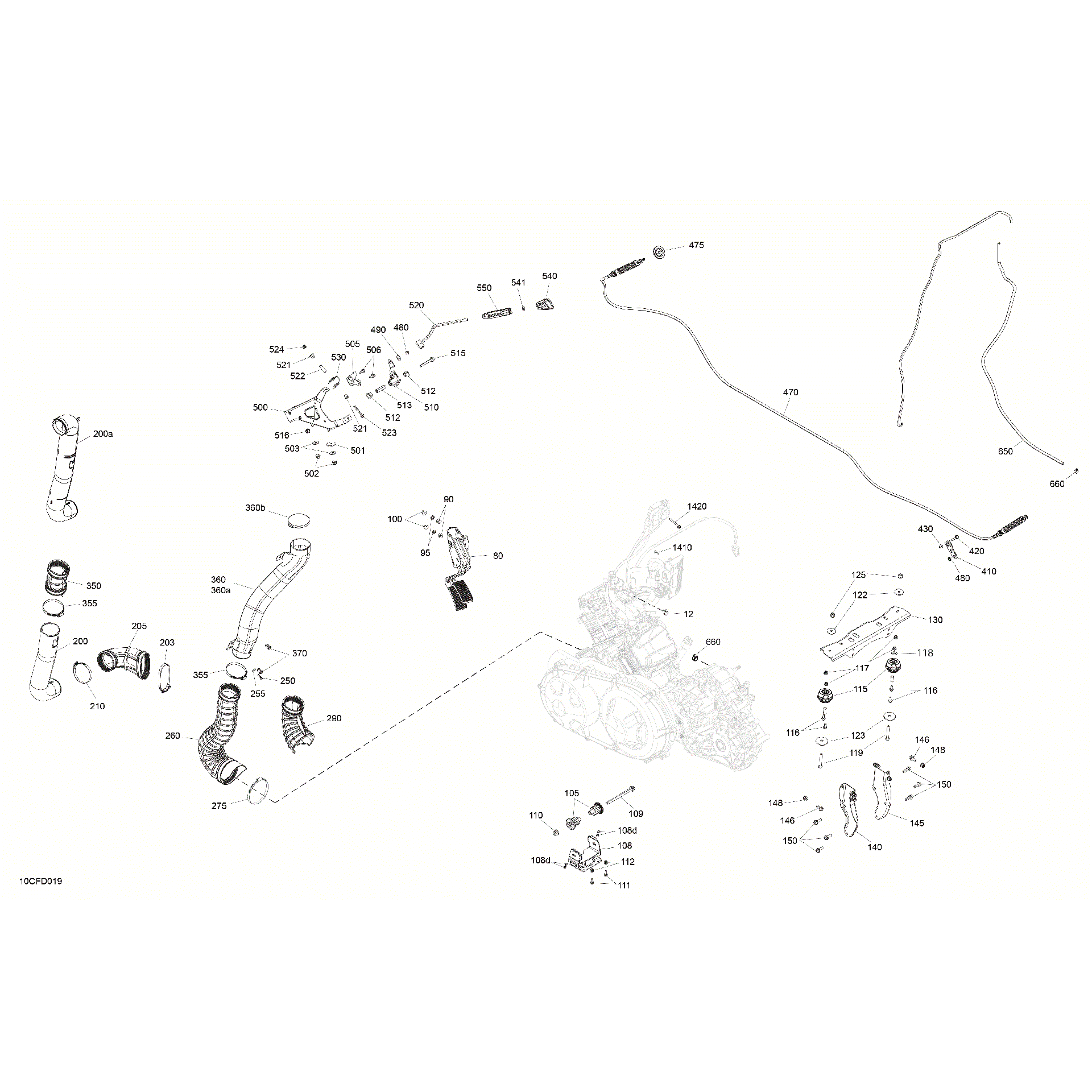 An Image of a Genuine Can-Am Parts Schematic Diagram showing the schematic - ENGINE - SYSTEM
