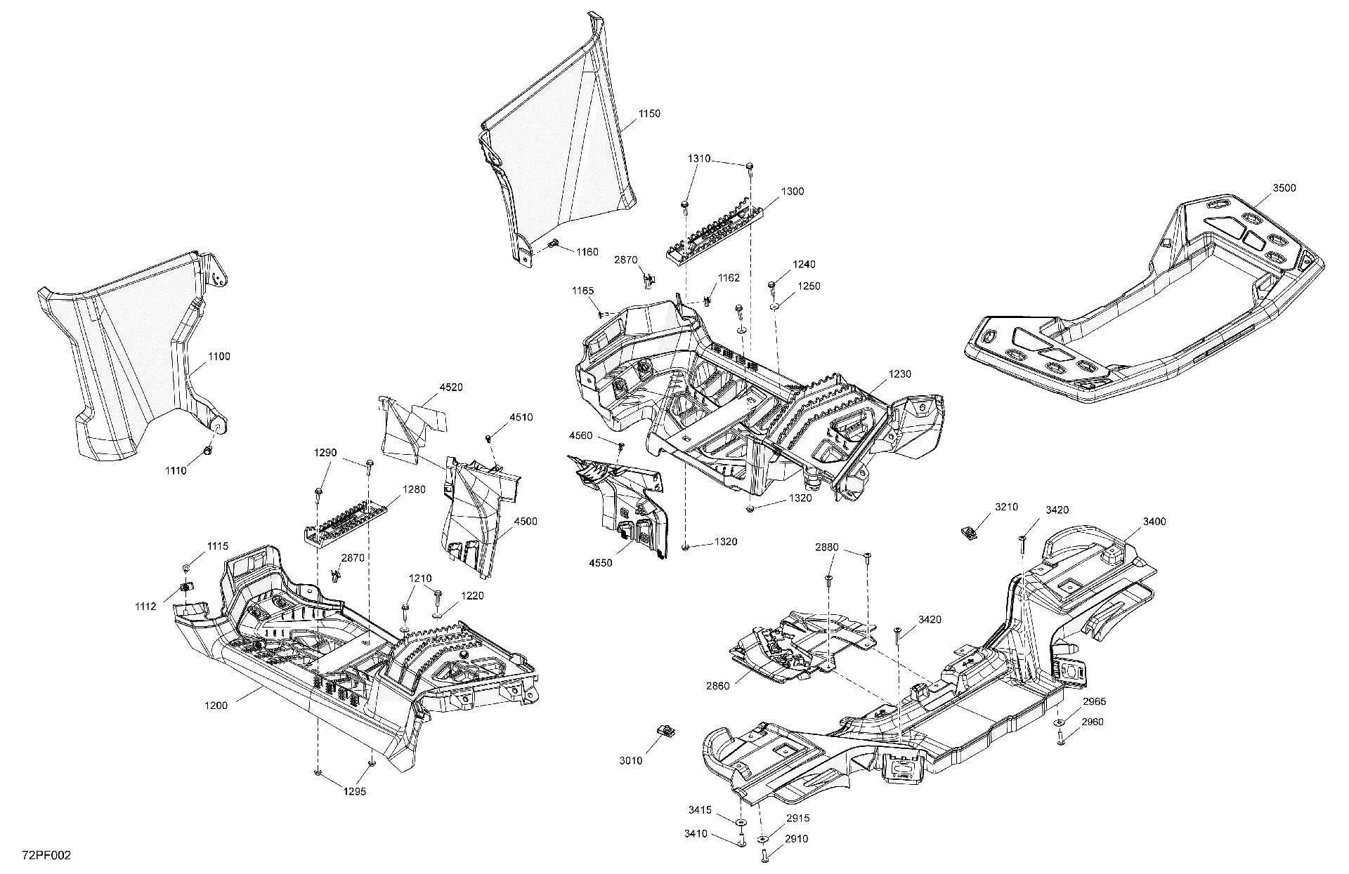 An Image of a Genuine Can-Am Parts Schematic Diagram showing the schematic - BODY - REAR SECTION