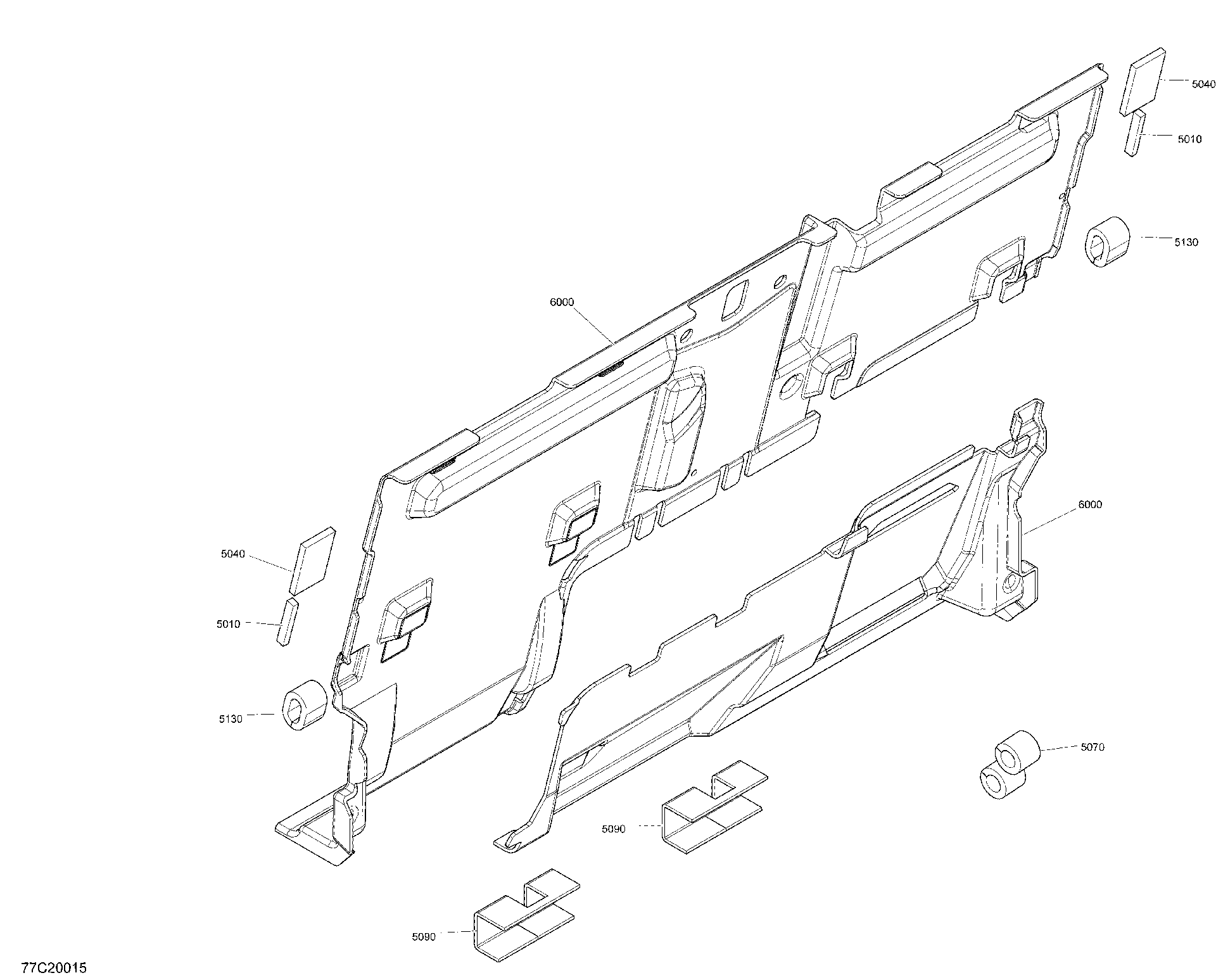 An Image of a Genuine Can-Am Parts Schematic Diagram showing the schematic - CAB - BACK WALL SECTION
