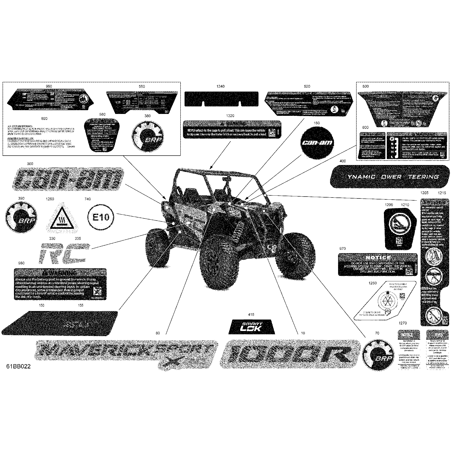 An Image of a Genuine Can-Am Parts Schematic Diagram showing the schematic - BODY - DECALS