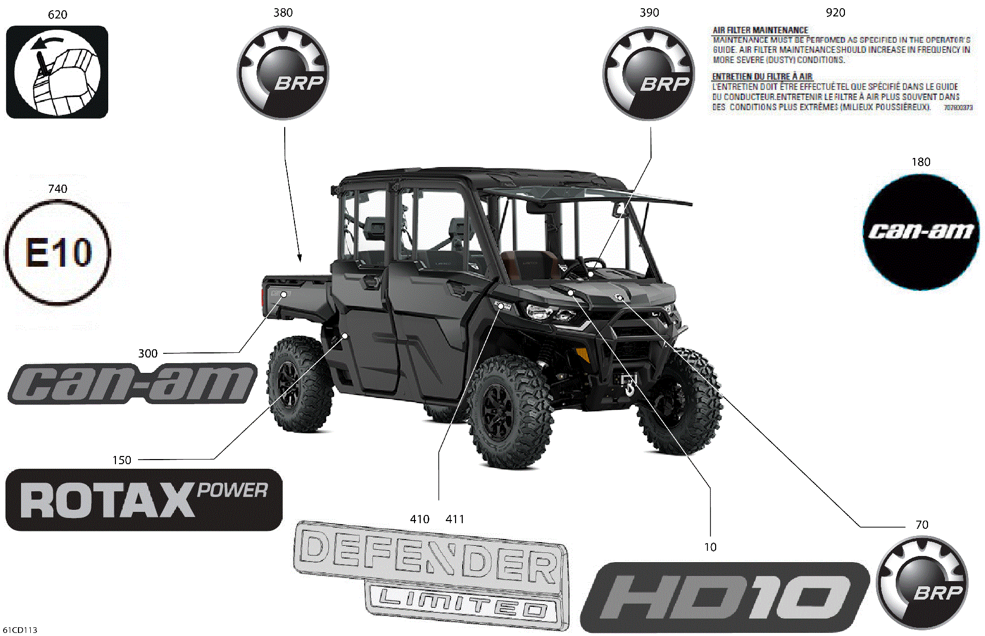 An Image of a Genuine Can-Am Parts Schematic Diagram showing the schematic - BODY - DECALS