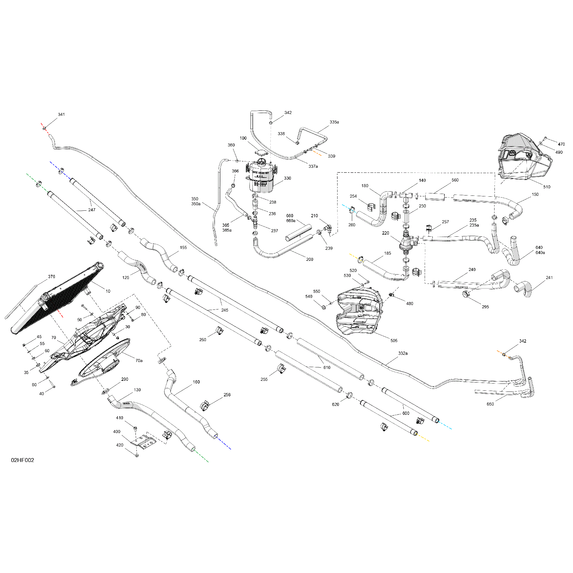 An Image of a Genuine Can-Am Parts Schematic Diagram showing the schematic - ENGINE - COOLING