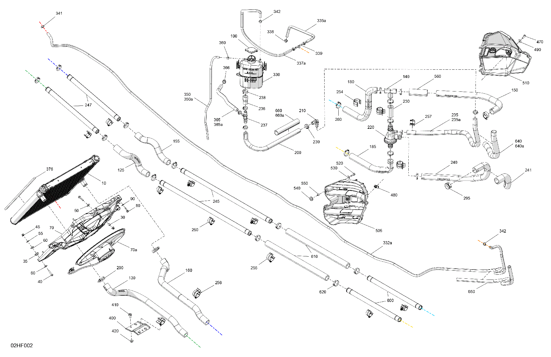 An Image of a Genuine Can-Am Parts Schematic Diagram showing the schematic - ENGINE - COOLING