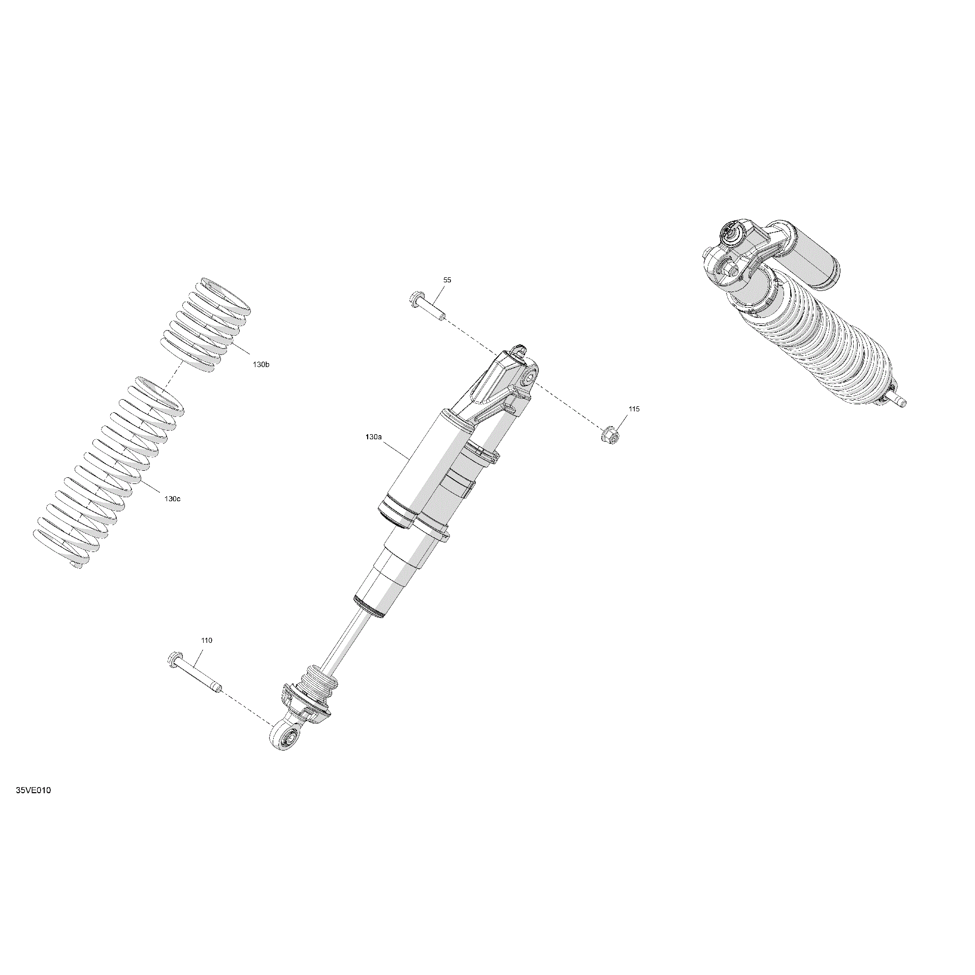 An Image of a Genuine Can-Am Parts Schematic Diagram showing the schematic - SUSPENSION - FRONT SHOCKS