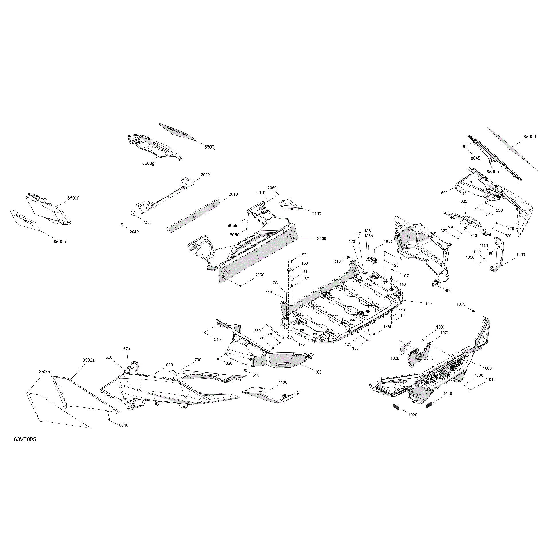 An Image of a Genuine Can-Am Parts Schematic Diagram showing the schematic - BODY - CARGO
