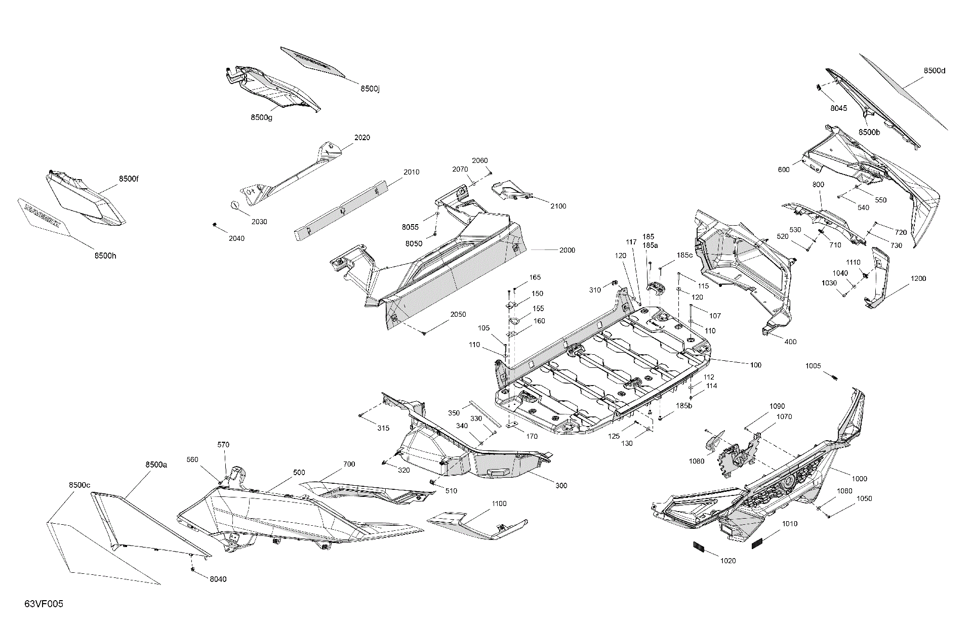 An Image of a Genuine Can-Am Parts Schematic Diagram showing the schematic - BODY - CARGO