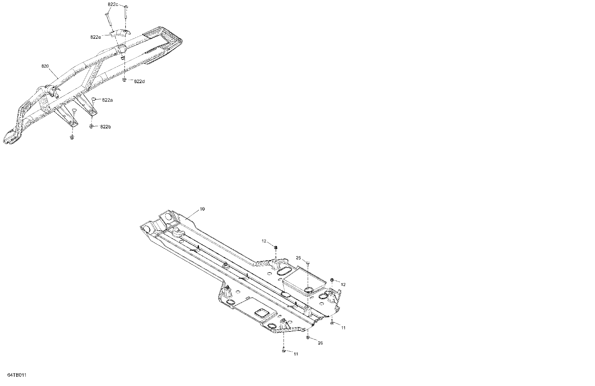 An Image of a Genuine Can-Am Parts Schematic Diagram showing the schematic - BODY - SKID PLATE AND BUMPER