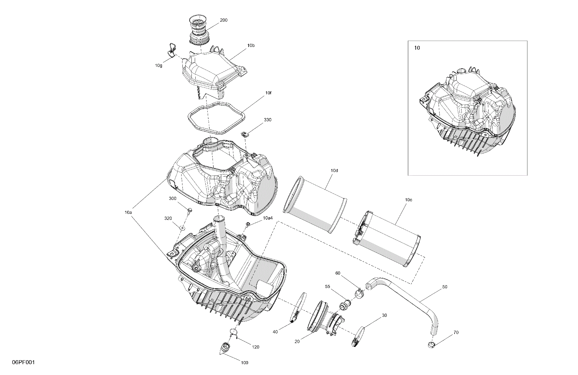 An Image of a Genuine Can-Am Parts Schematic Diagram showing the schematic - ENGINE - AIR INTAKE