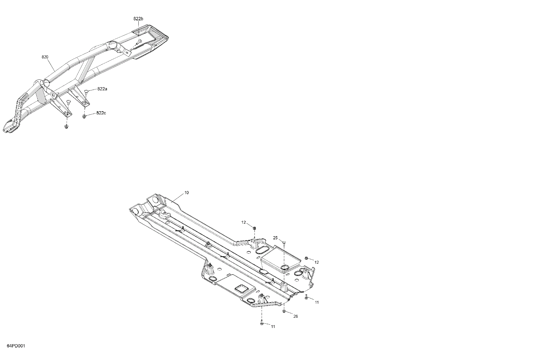 An Image of a Genuine Can-Am Parts Schematic Diagram showing the schematic - BODY - SKID PLATE AND BUMPER