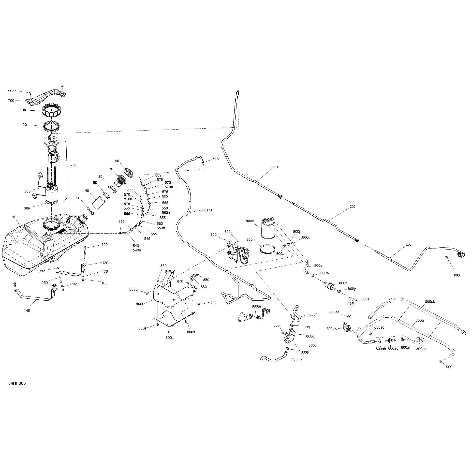 An Image of a Genuine Can-Am Parts Schematic Diagram showing the schematic - ENGINE - FUEL