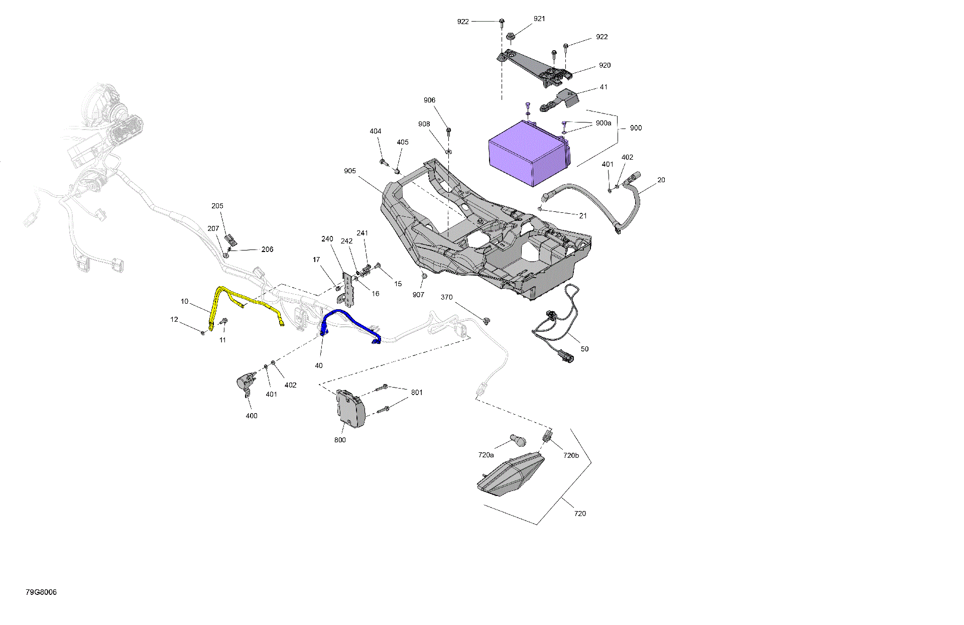An Image of a Genuine Can-Am Parts Schematic Diagram showing the schematic - ELECTRIC - REAR SECTION
