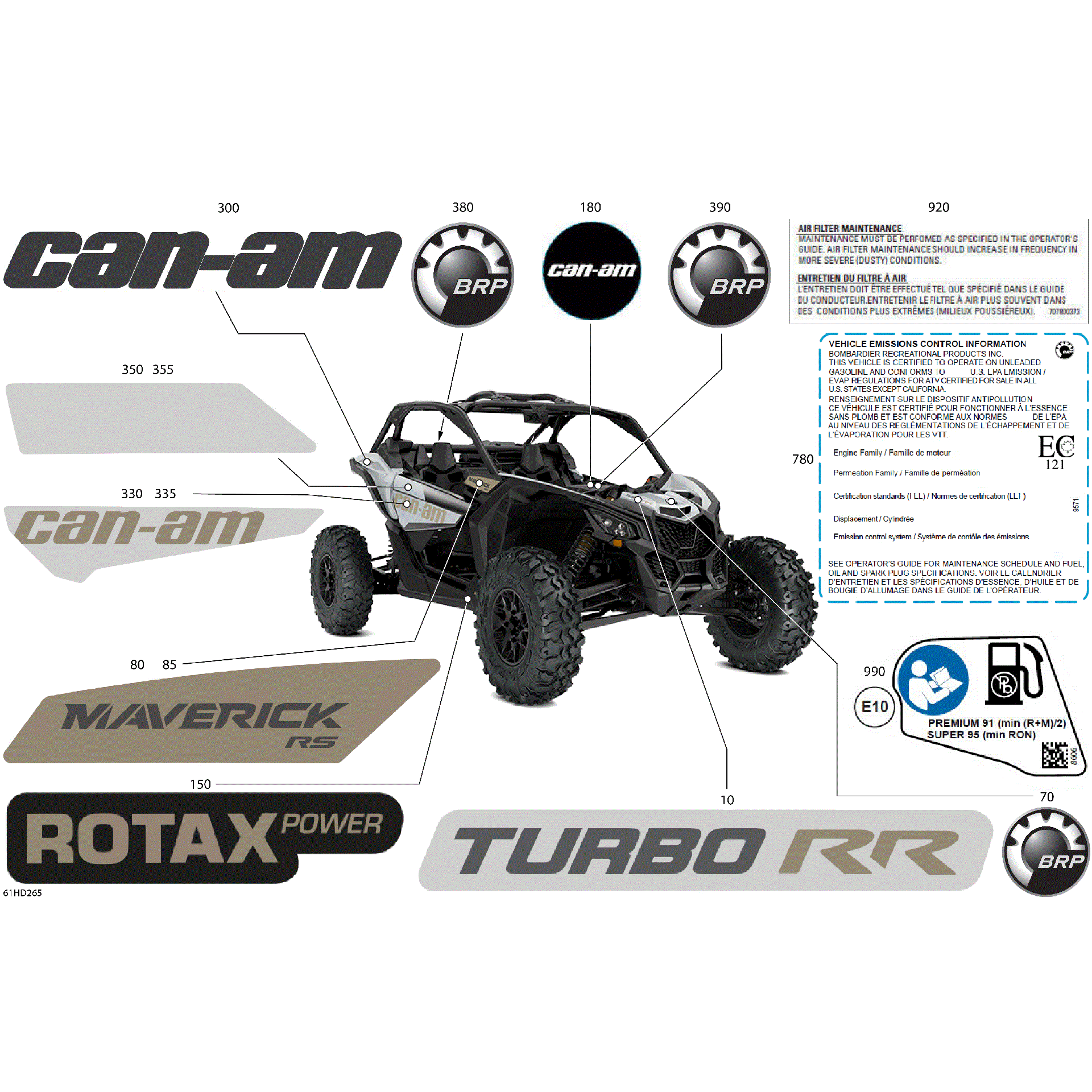 An Image of a Genuine Can-Am Parts Schematic Diagram showing the schematic - BODY - DECALS