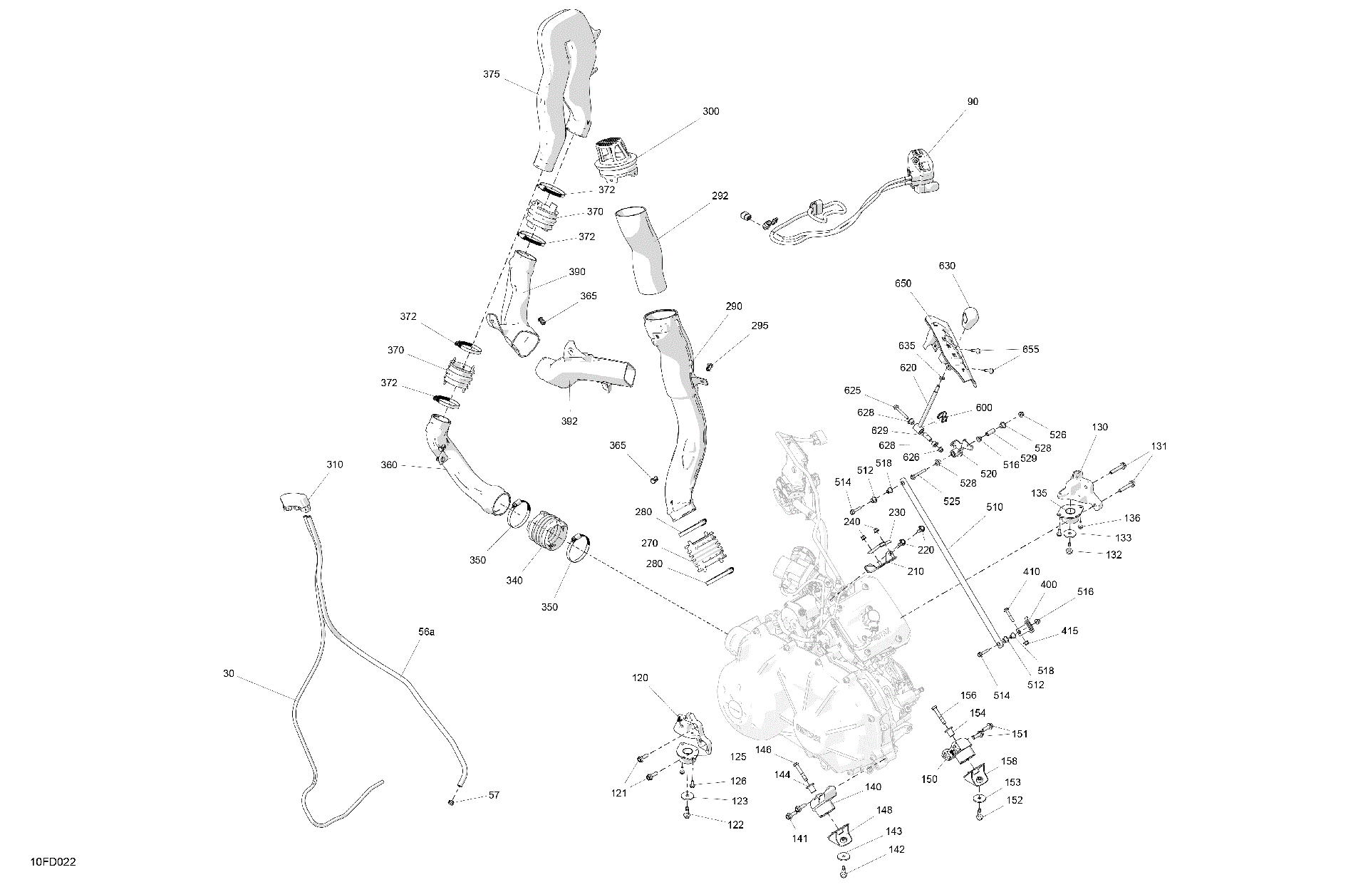 An Image of a Genuine Can-Am Parts Schematic Diagram showing the schematic - ENGINE - SYSTEM