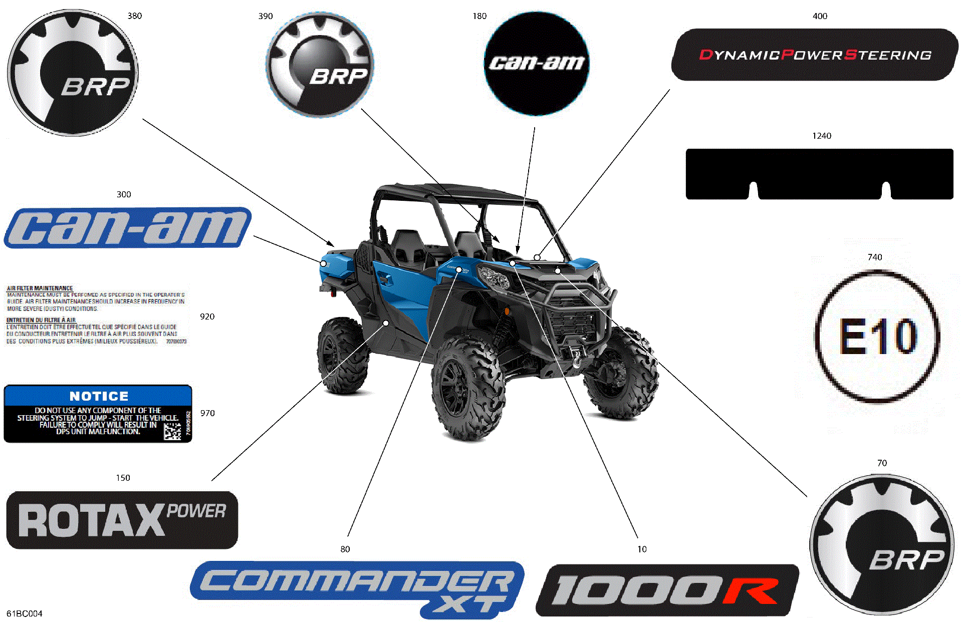 An Image of a Genuine Can-Am Parts Schematic Diagram showing the schematic - BODY - DECALS