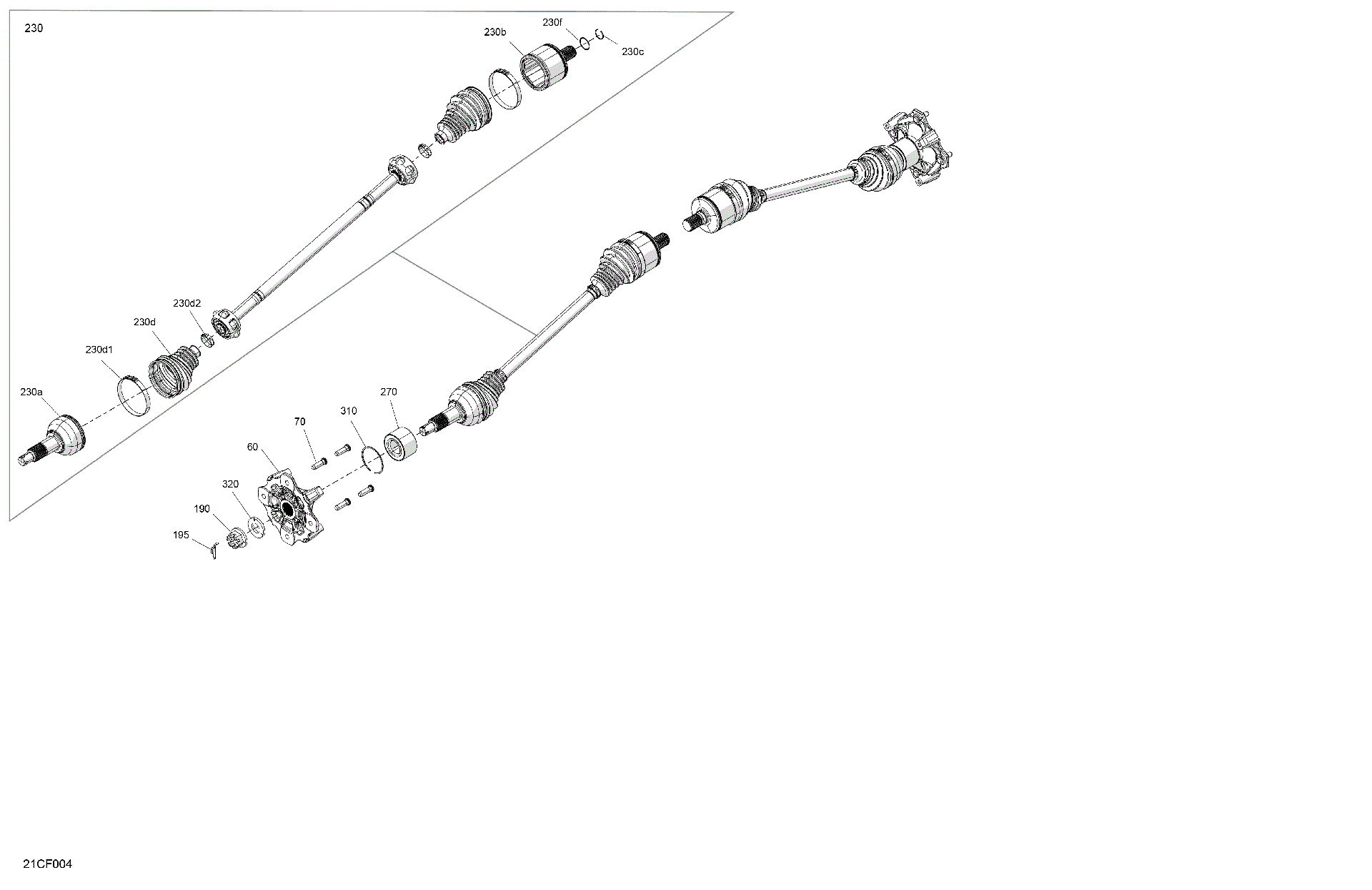 An Image of a Genuine Can-Am Parts Schematic Diagram showing the schematic - DRIVE - REAR - COMMON PARTS