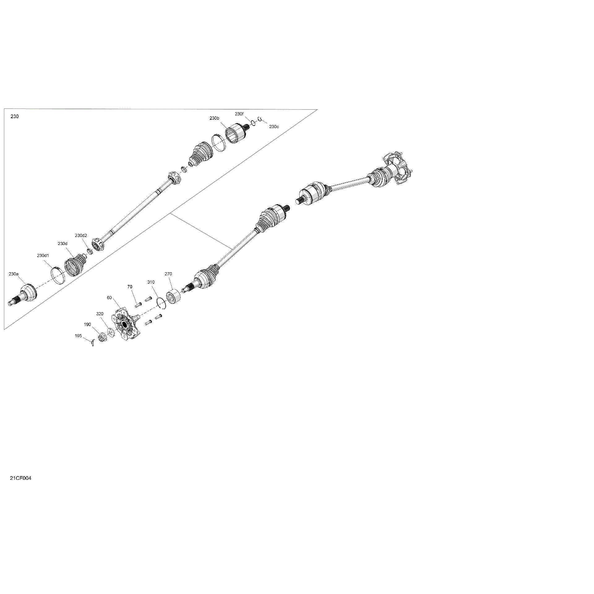 An Image of a Genuine Can-Am Parts Schematic Diagram showing the schematic - DRIVE - REAR - COMMON PARTS