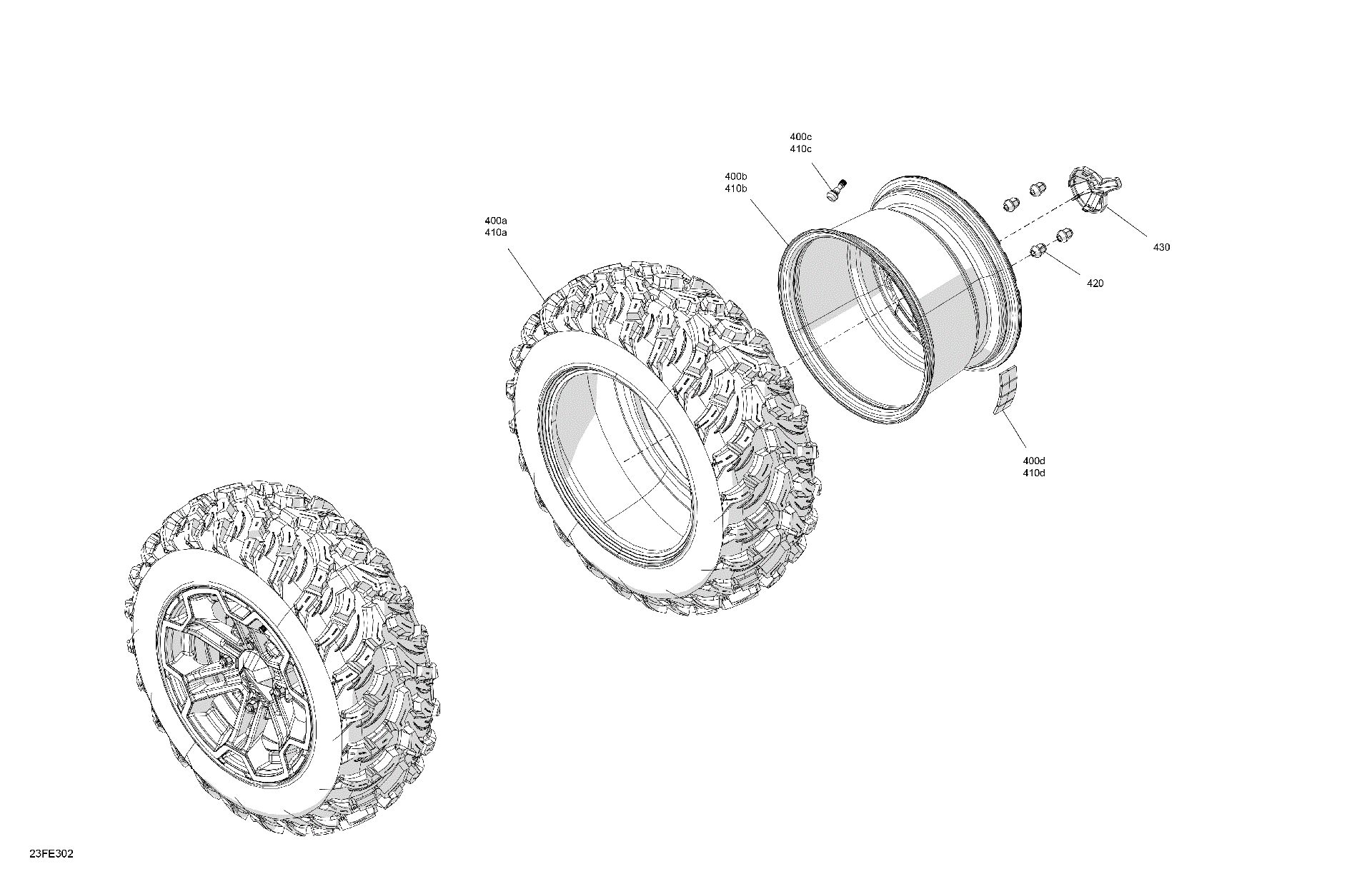 An Image of a Genuine Can-Am Parts Schematic Diagram showing the schematic - DRIVE - REAR WHEELS