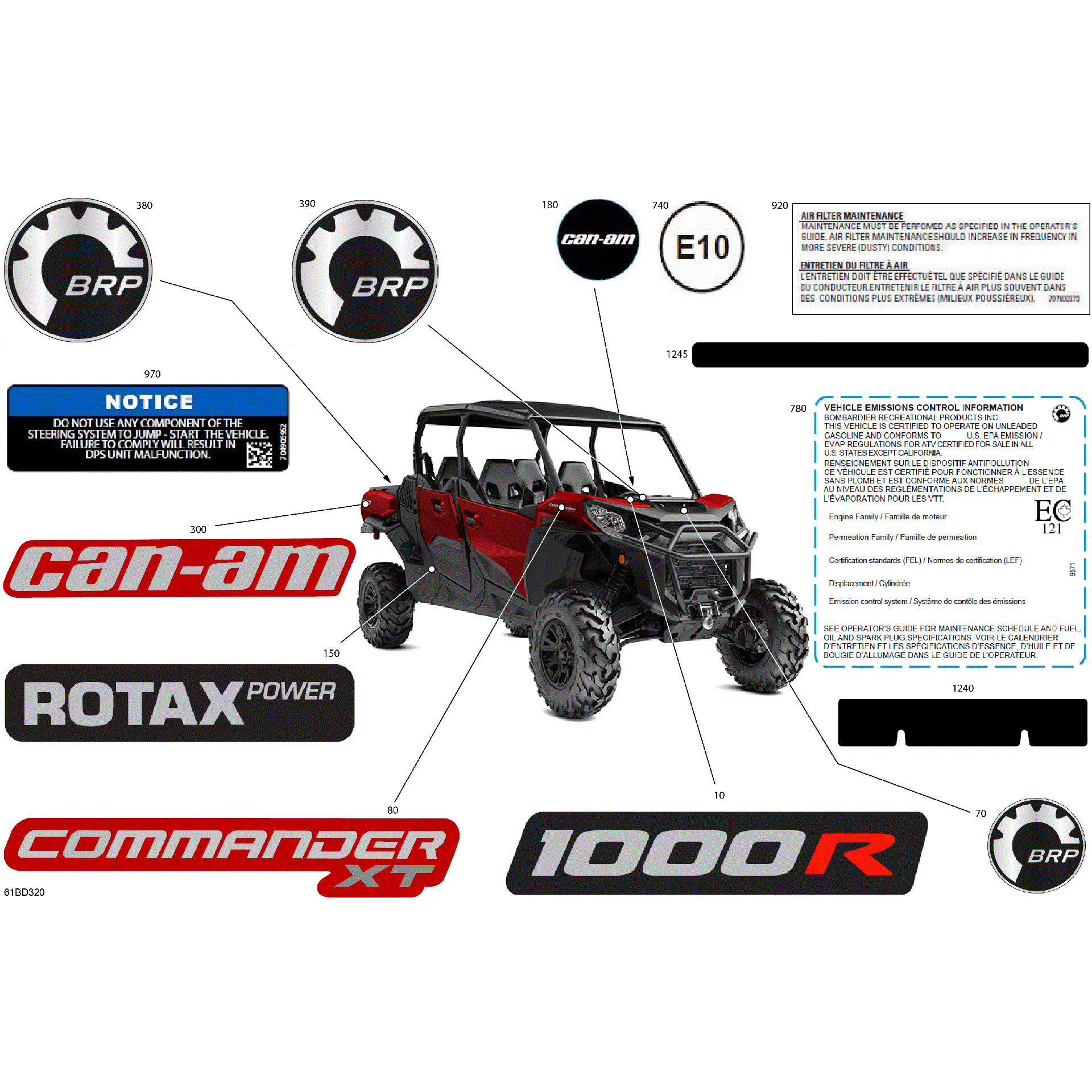 An Image of a Genuine Can-Am Parts Schematic Diagram showing the schematic - BODY - DECALS