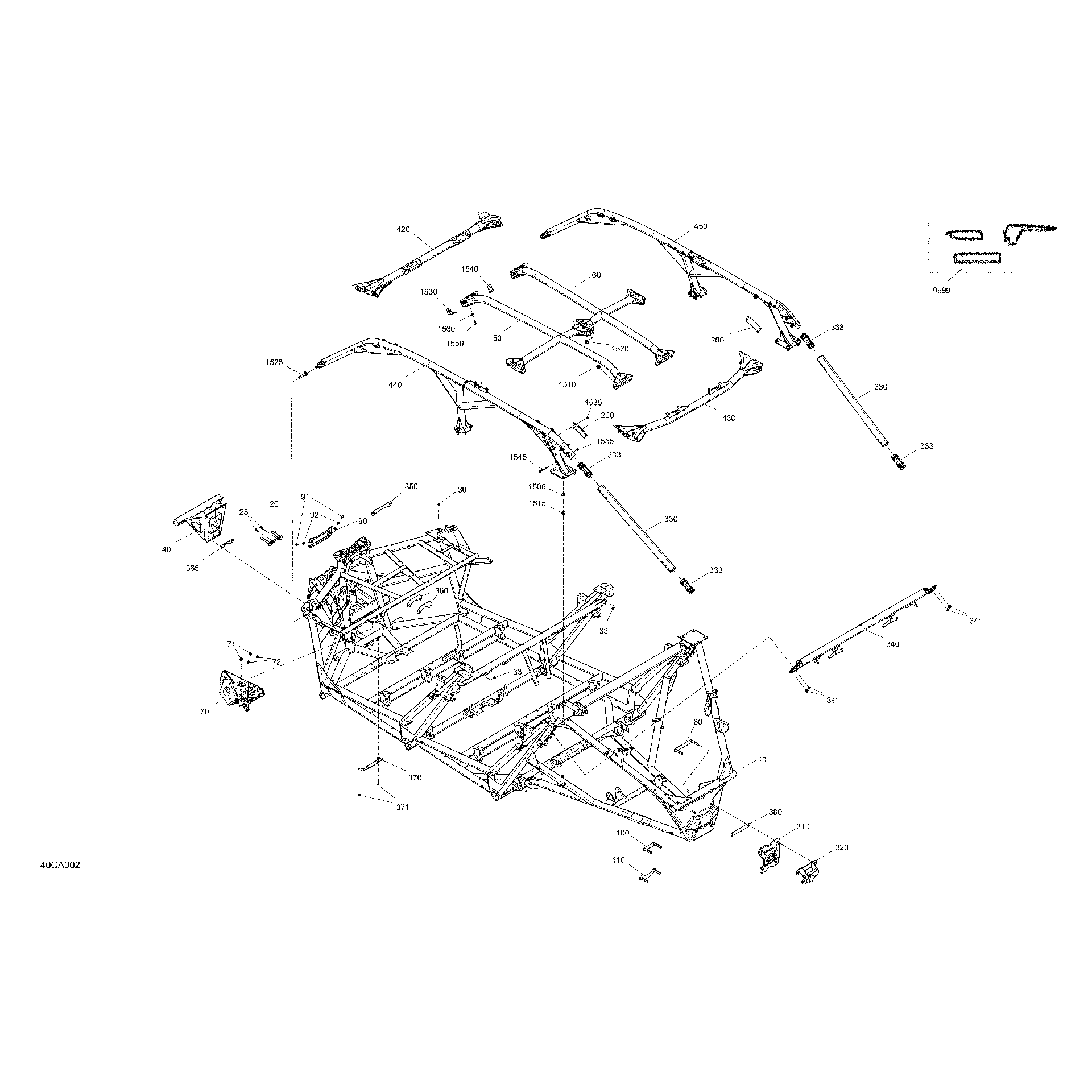 An Image of a Genuine Can-Am Parts Schematic Diagram showing the schematic - FRAME - COMPONENTS