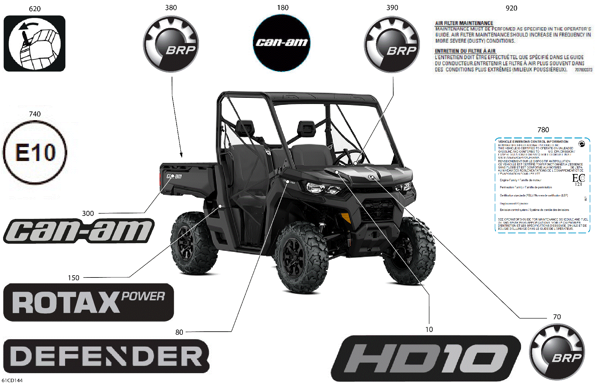 An Image of a Genuine Can-Am Parts Schematic Diagram showing the schematic - BODY - DECALS