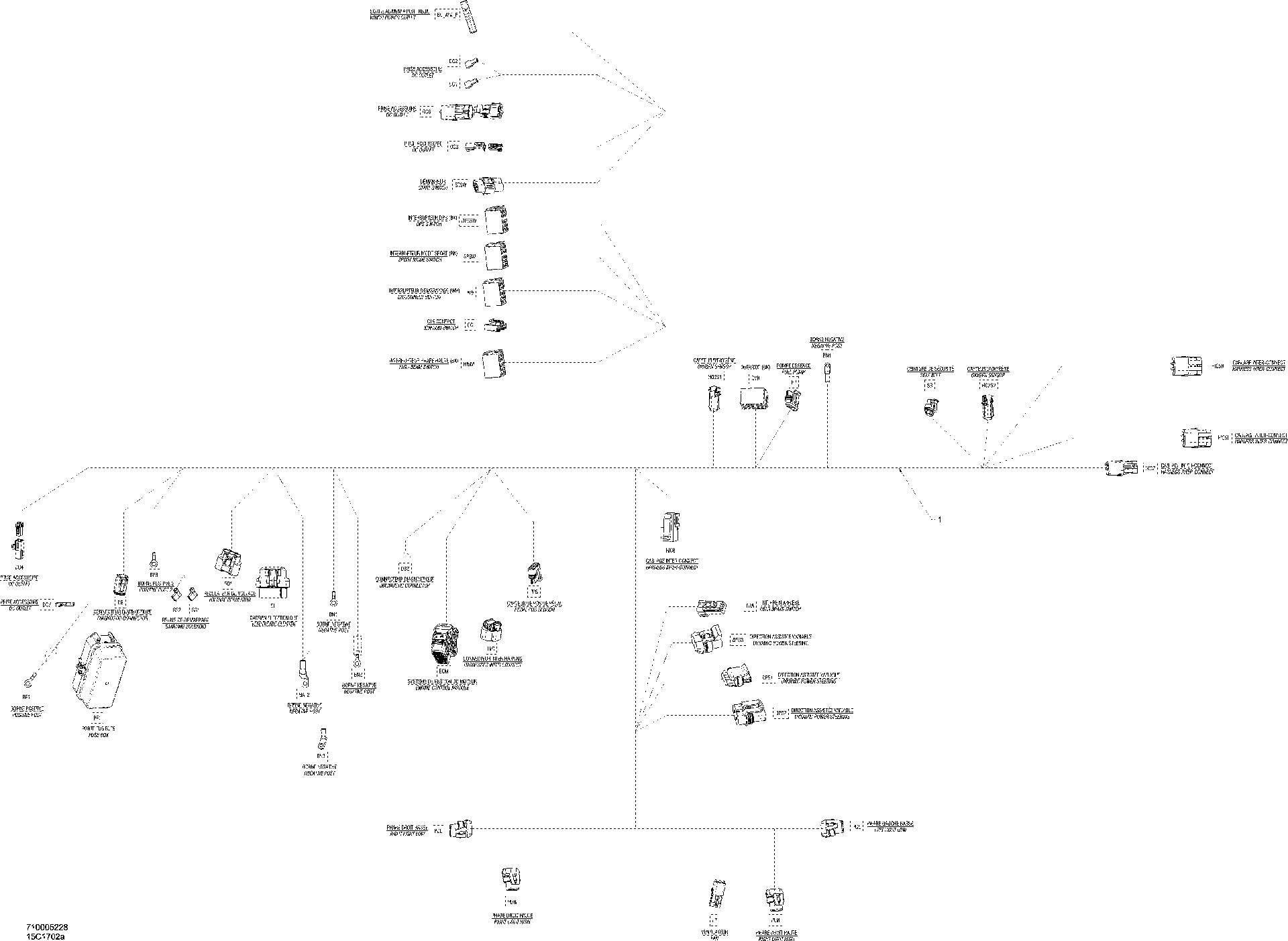 An Image of a Genuine Can-Am Parts Schematic Diagram showing the schematic - ELECTRICAL HARNESS - ALL MODELS