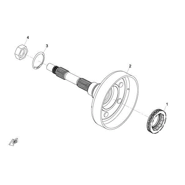 An Image of a Genuine CFMOTO Parts Schematic Diagram showing the schematic - CLUTCH HOUSING ASSY - 2015 CFMOTO ZFORCE 800 Trail