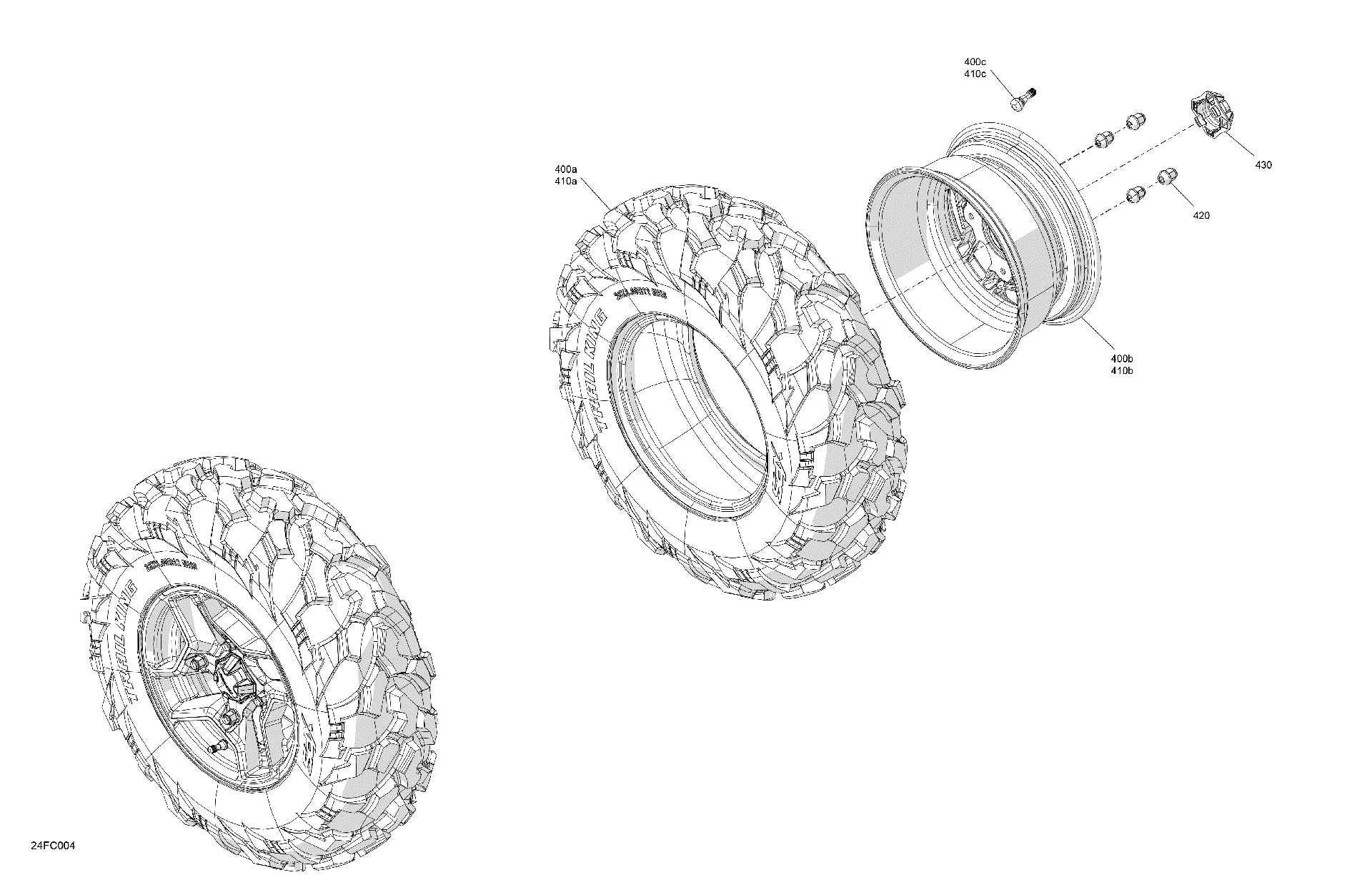 An Image of a Genuine Can-Am Parts Schematic Diagram showing the schematic - DRIVE - FRONT WHEELS