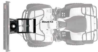 Top view of a Polaris Ranger 1000 XP SXS (2018-2021) with Warn Snow Plow Front Mounting Kit; the highlighted powder-coated kit resists corrosion and shows exactly where the plow connects to the vehicle.