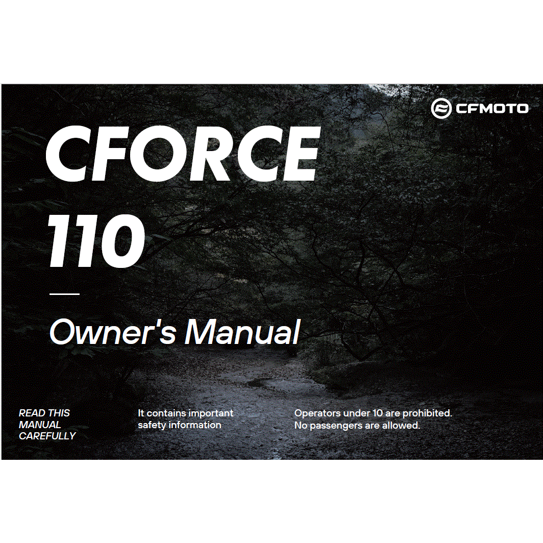 An Image of a genuine CFMOTO Parts Schematic Diagram showing the group - OWNER'S MANUAL - 2024 CFMOTO CFORCE 110