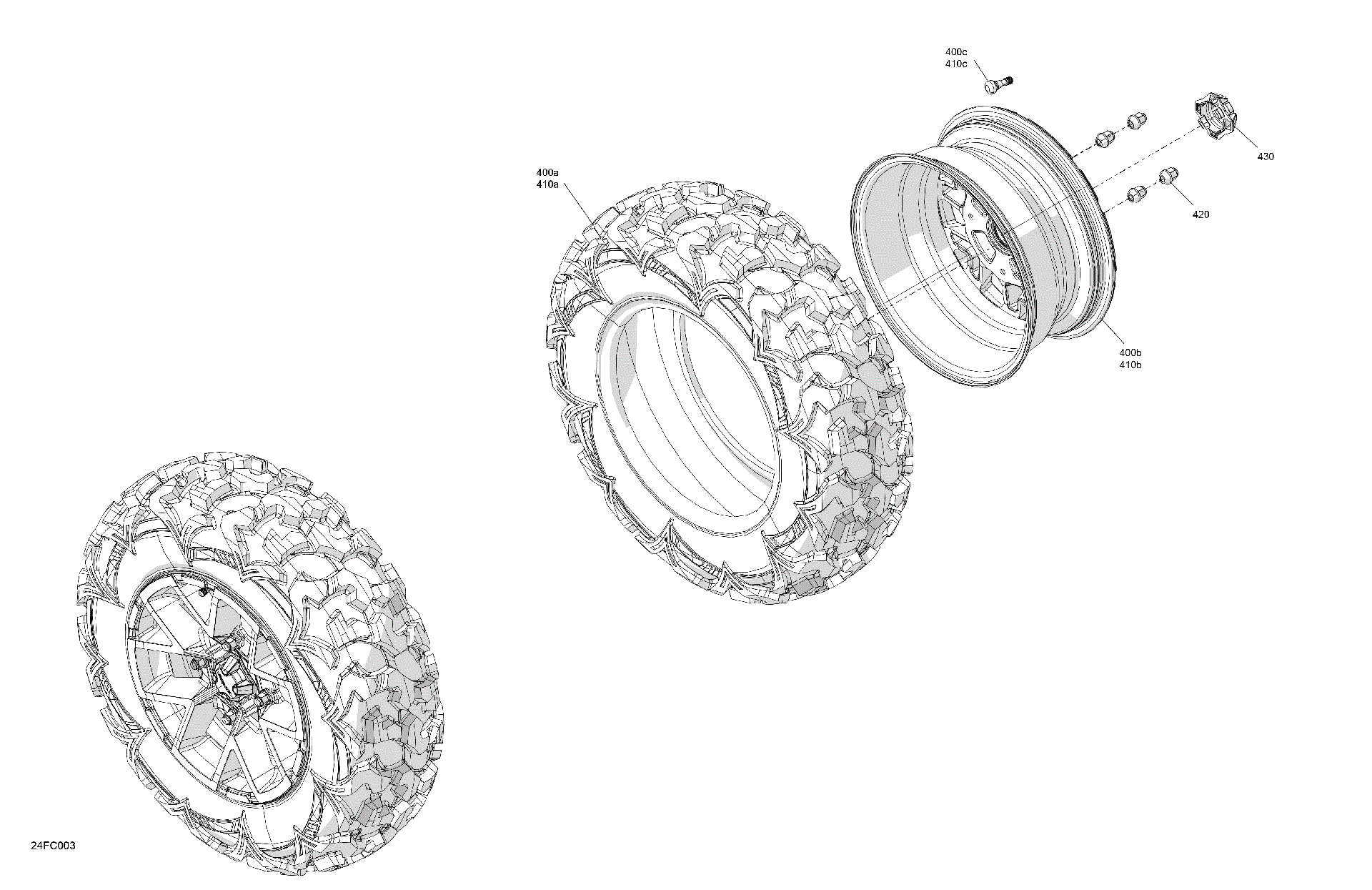 An Image of a Genuine Can-Am Parts Schematic Diagram showing the schematic - DRIVE - FRONT WHEELS