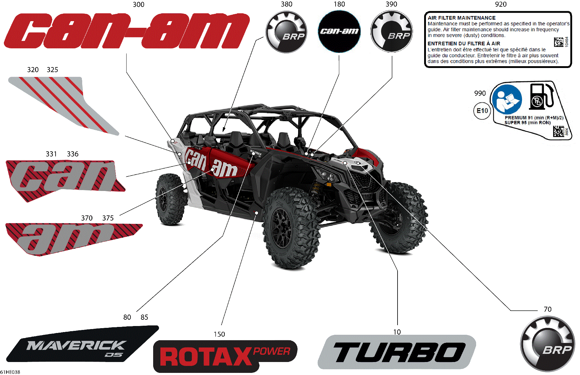 An Image of a Genuine Can-Am Parts Schematic Diagram showing the schematic - BODY - DECALS