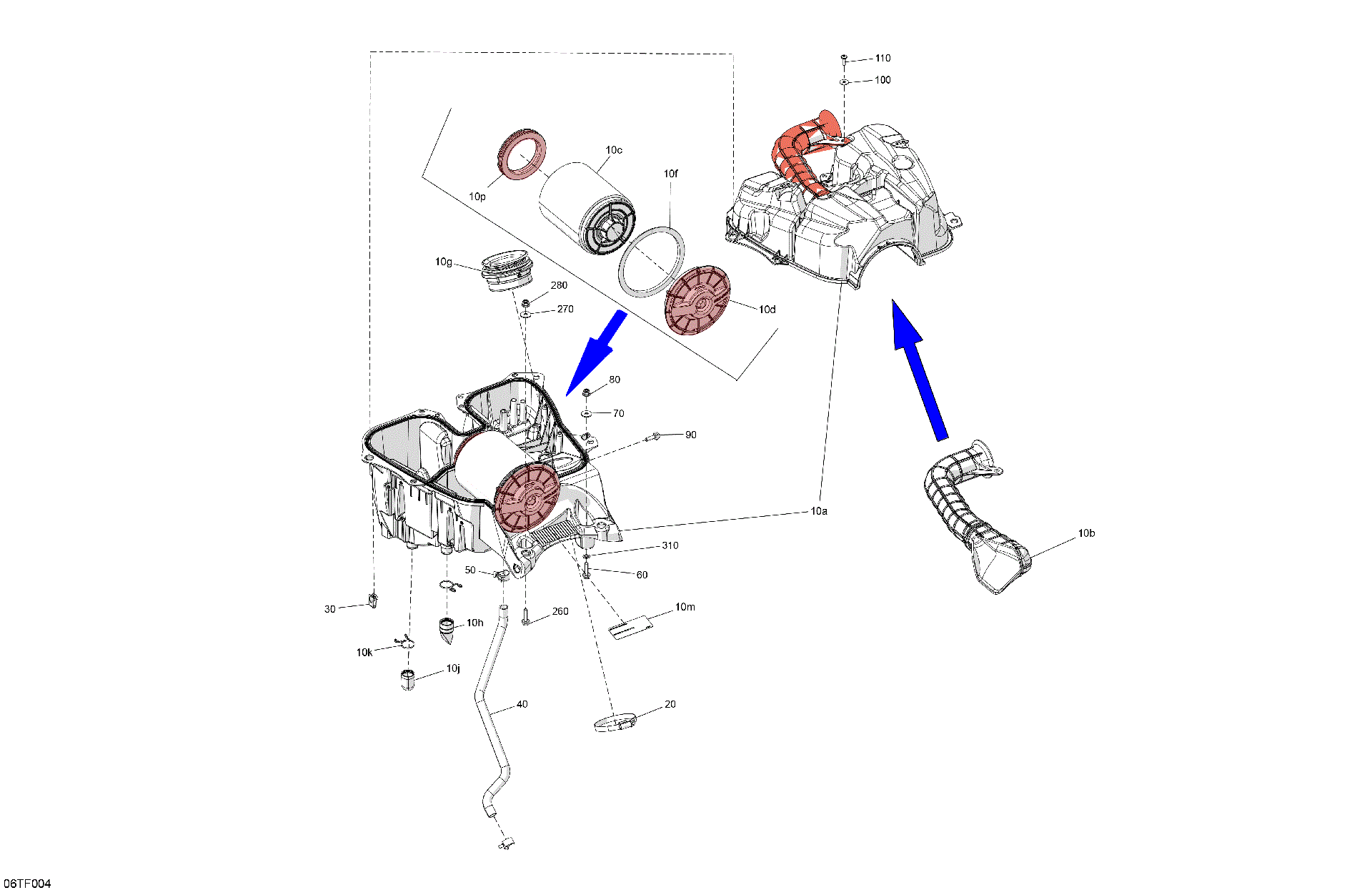 An Image of a Genuine Can-Am Parts Schematic Diagram showing the schematic - ENGINE - AIR INTAKE