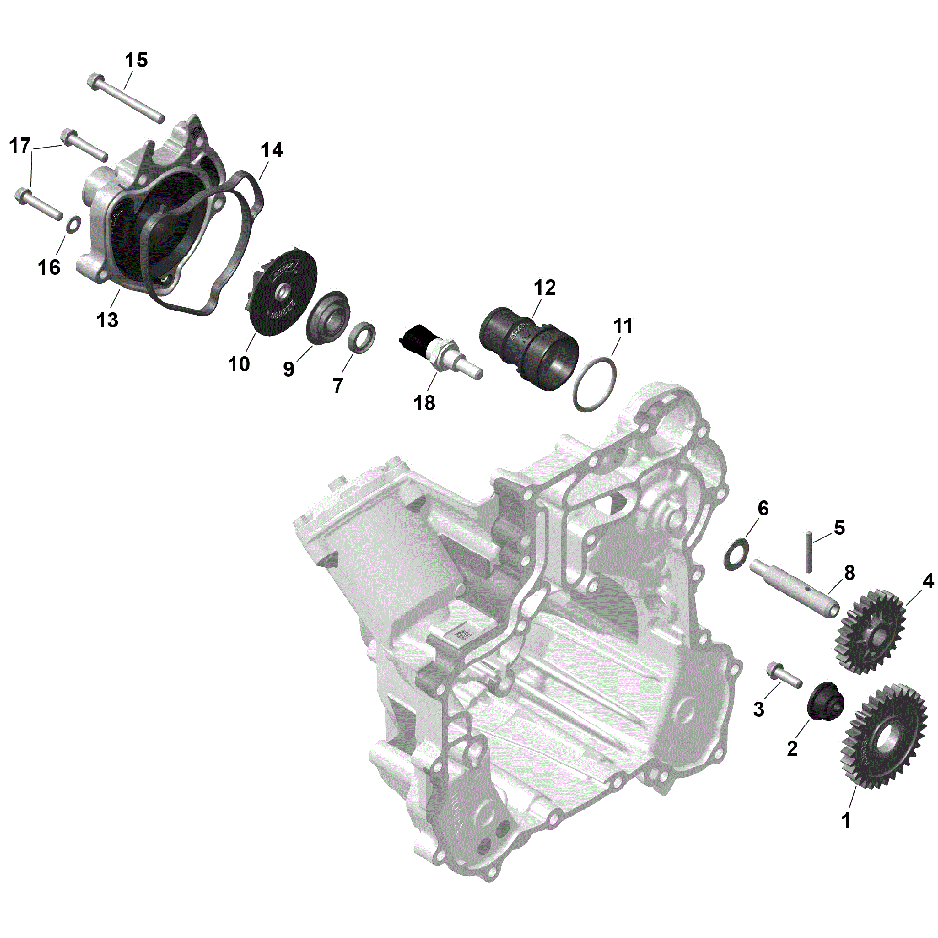 An Image of a Genuine Can-Am Parts Schematic Diagram showing the schematic - ROTAX - ENGINE COOLING