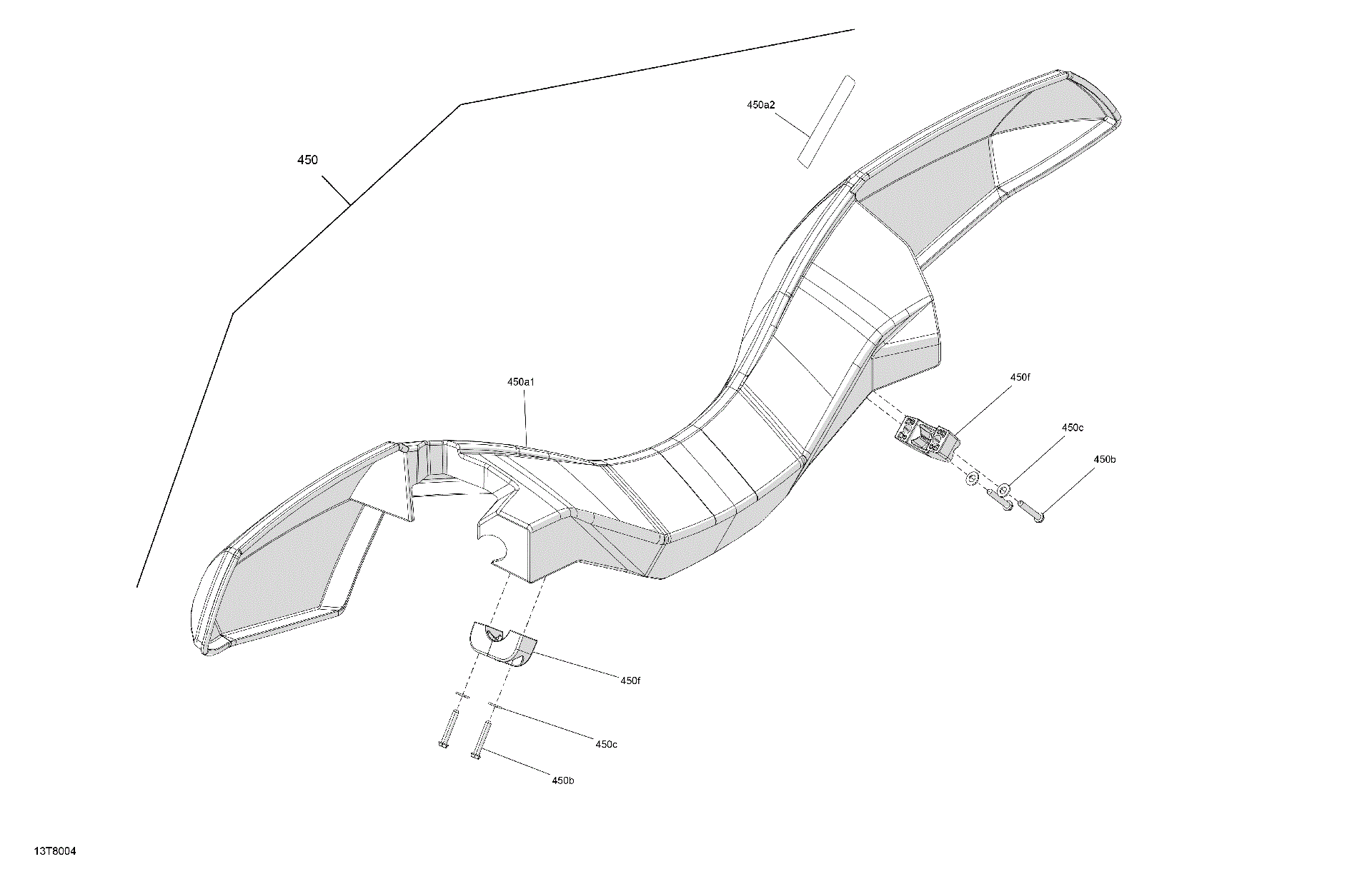 An Image of a Genuine Can-Am Parts Schematic Diagram showing the schematic - MECHANIC - AIR DEFLECTOR