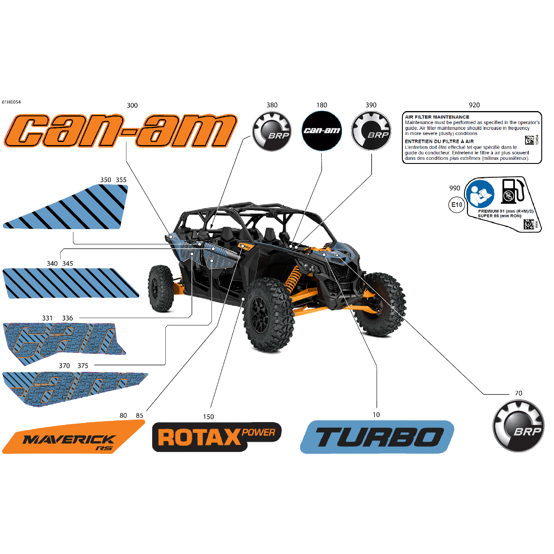 An Image of a Genuine Can-Am Parts Schematic Diagram showing the schematic - BODY - DECALS