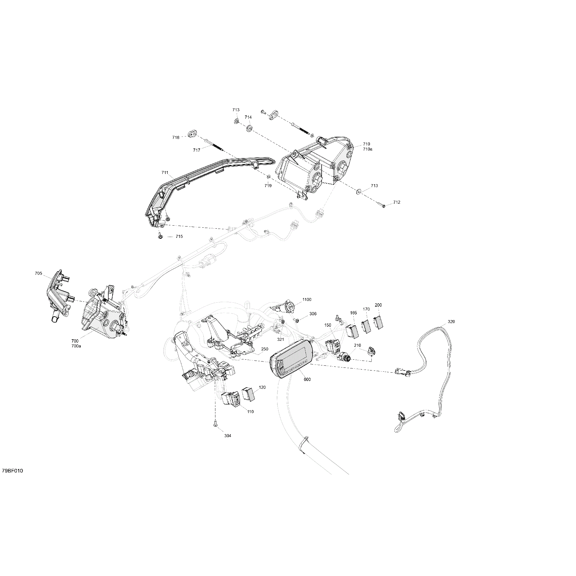 An Image of a Genuine Can-Am Parts Schematic Diagram showing the schematic - ELECTRIC - FRONT SECTION
