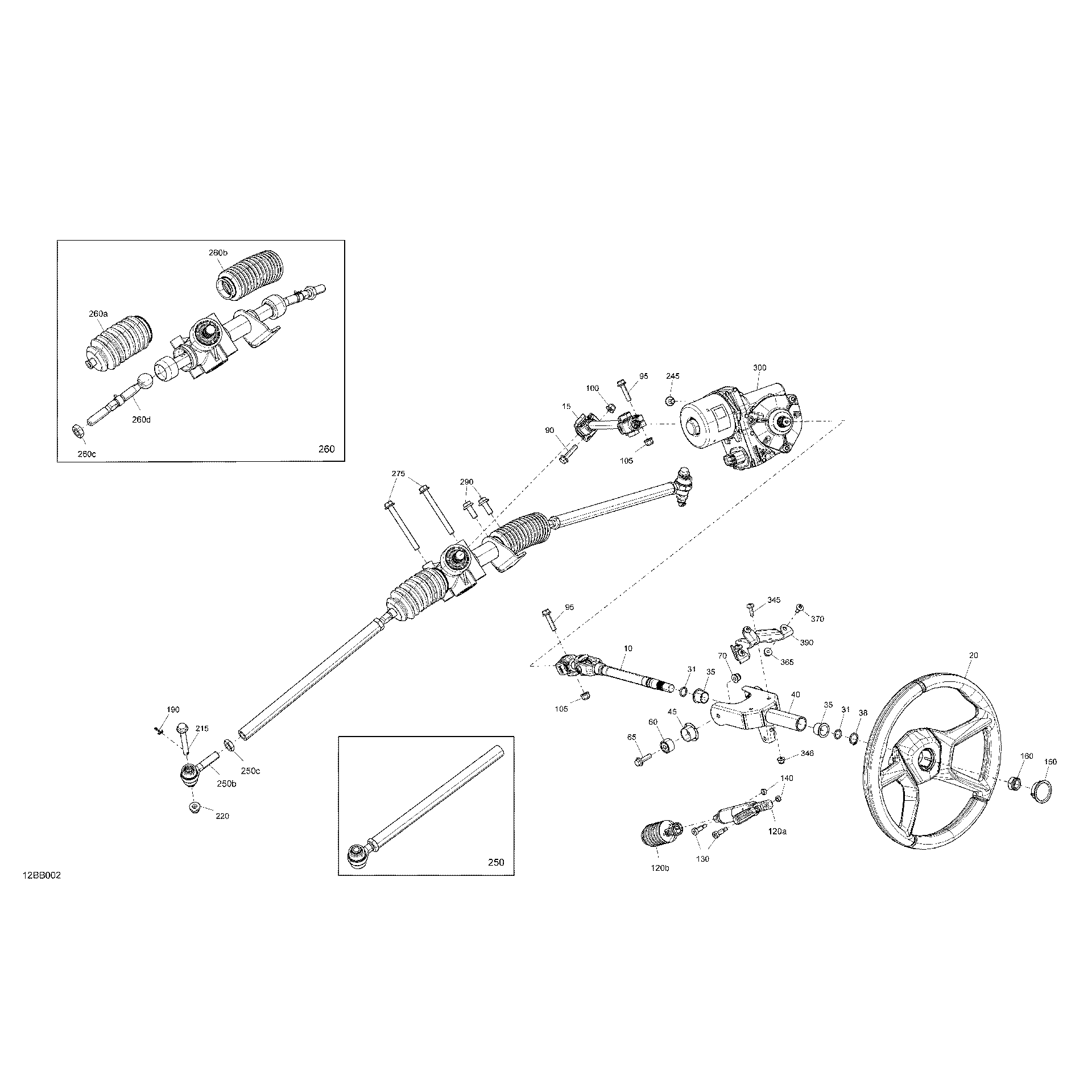 An Image of a Genuine Can-Am Parts Schematic Diagram showing the schematic - MECHANIC - STEERING