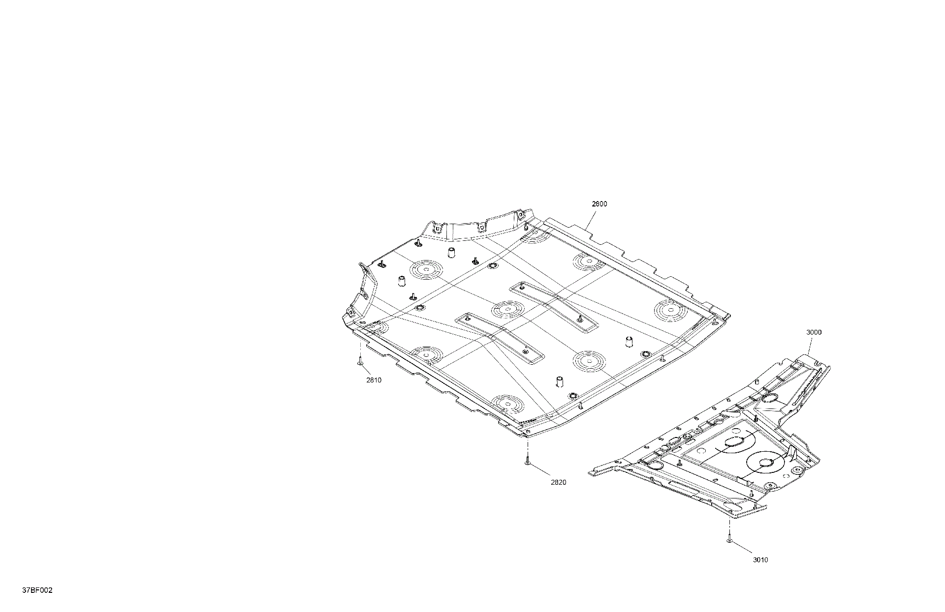 An Image of a Genuine Can-Am Parts Schematic Diagram showing the schematic - BODY - SKID PLATE