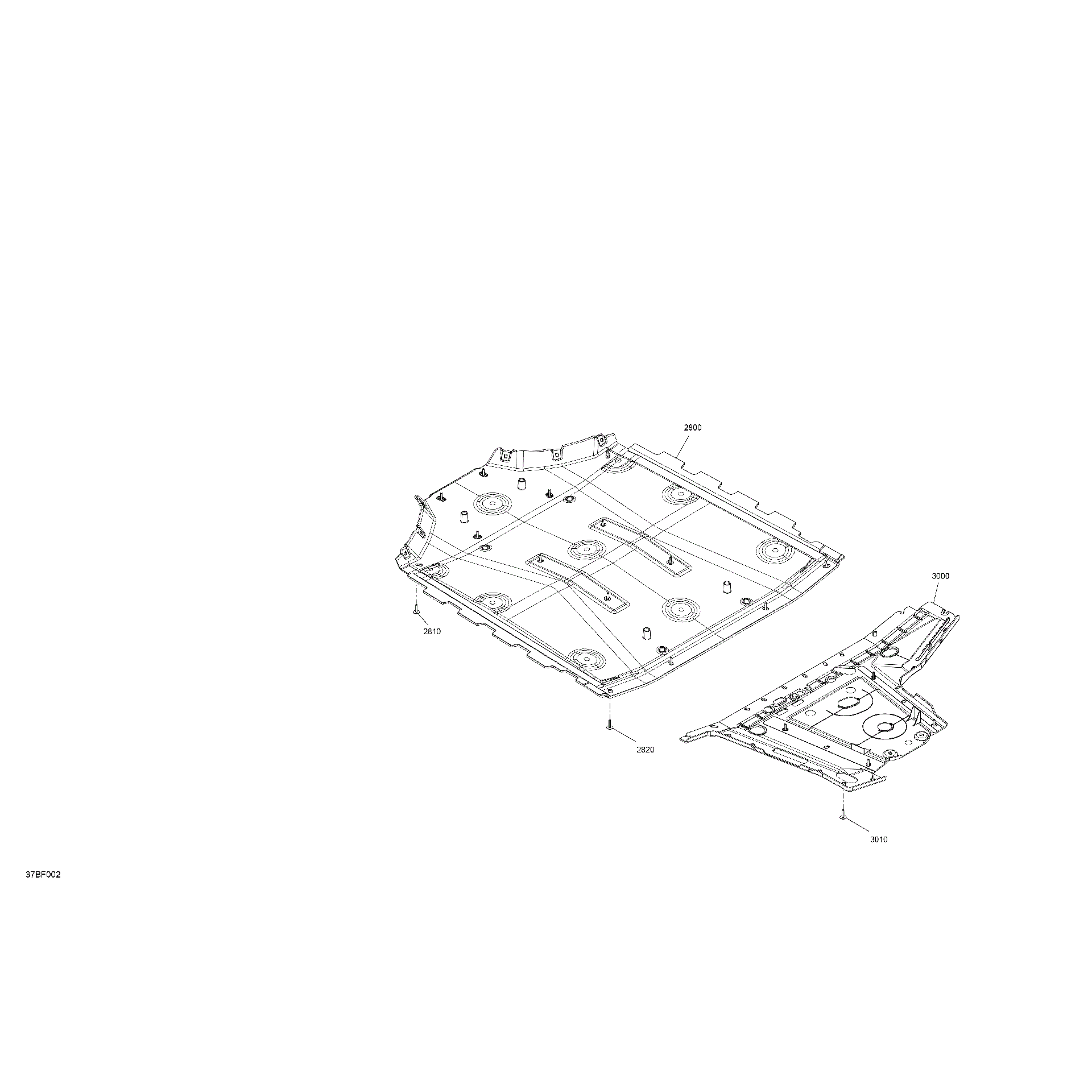 An Image of a Genuine Can-Am Parts Schematic Diagram showing the schematic - BODY - SKID PLATE