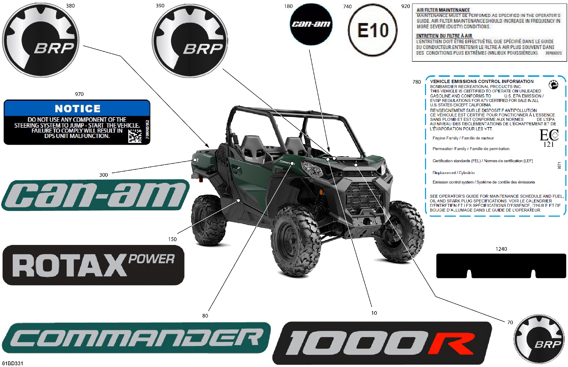 An Image of a Genuine Can-Am Parts Schematic Diagram showing the schematic - BODY - DECALS