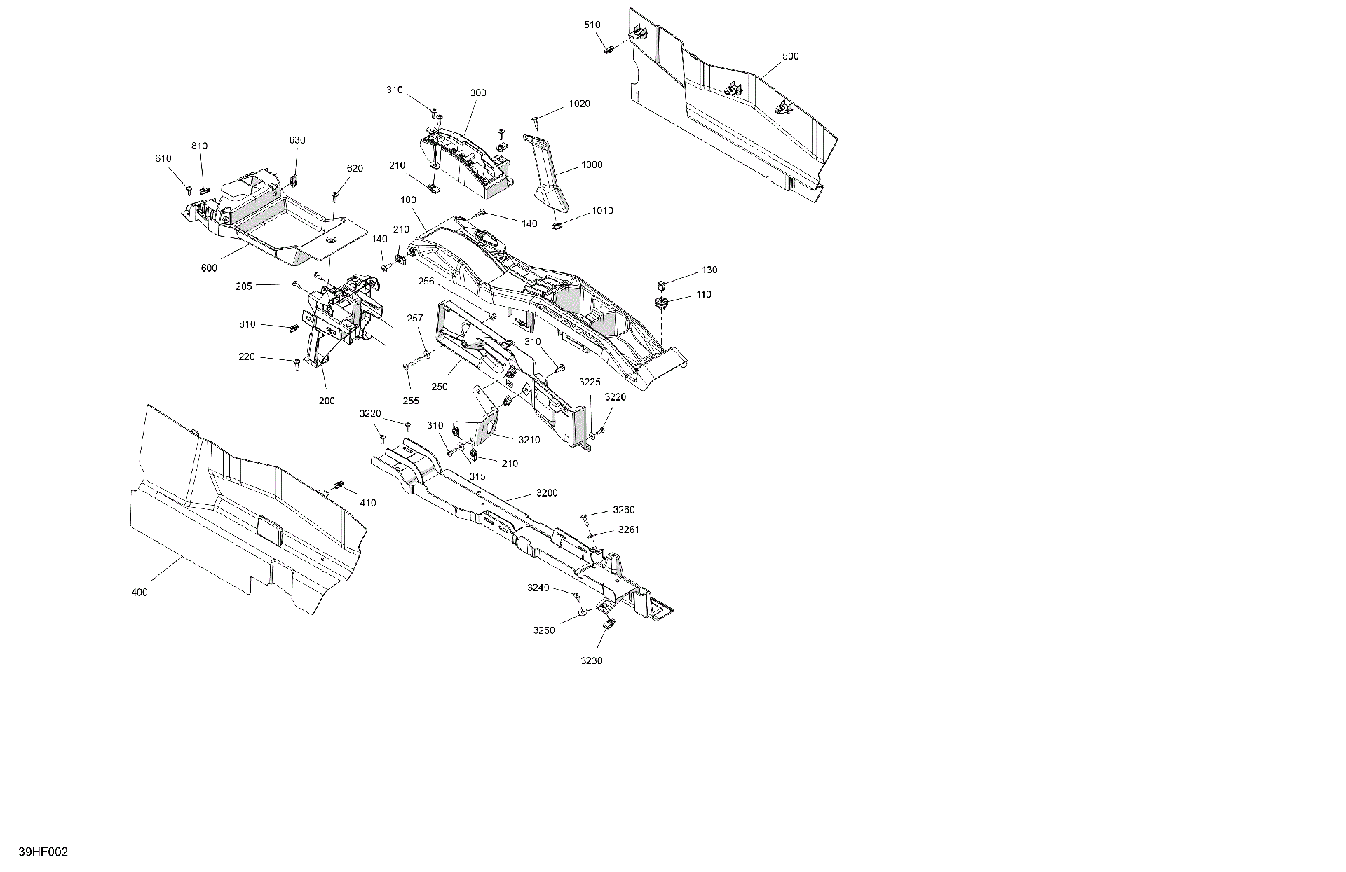 An Image of a Genuine Can-Am Parts Schematic Diagram showing the schematic - CAB INTERIOR - CENTER CONSOLE