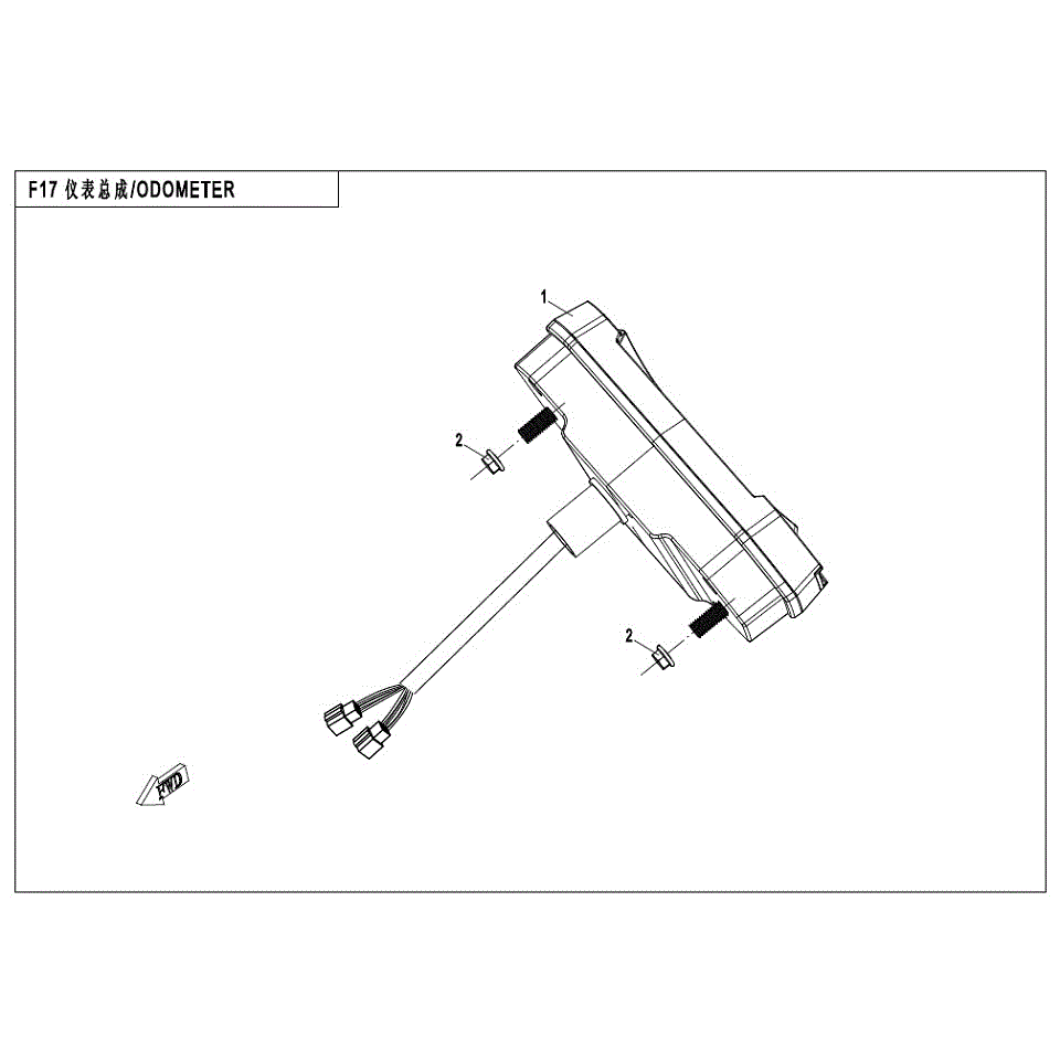 An Image of a genuine CFMOTO Parts Schematic Diagram showing the group - ODOMETER - 2017 CFMOTO CFORCE 400