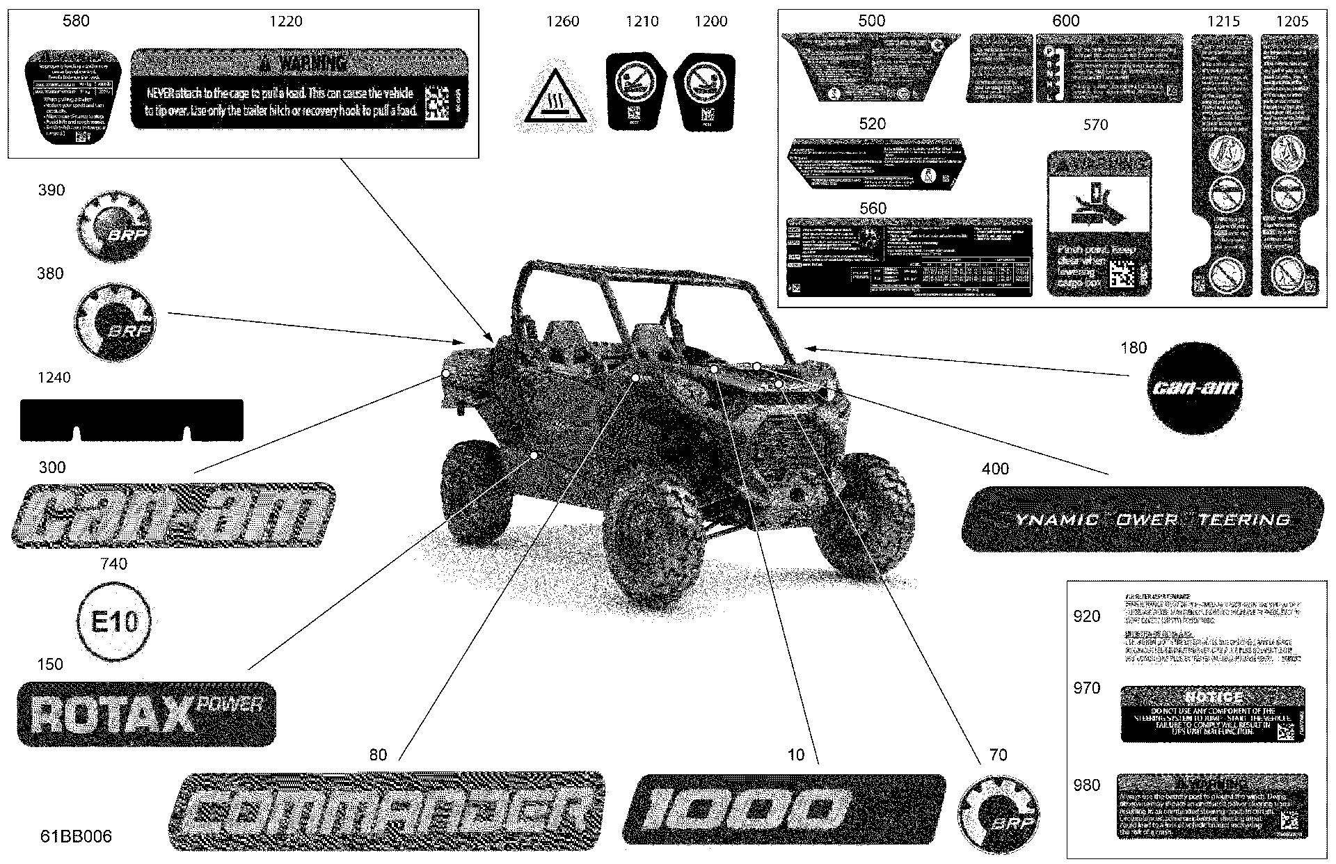 An Image of a Genuine Can-Am Parts Schematic Diagram showing the schematic - BODY - DECALS